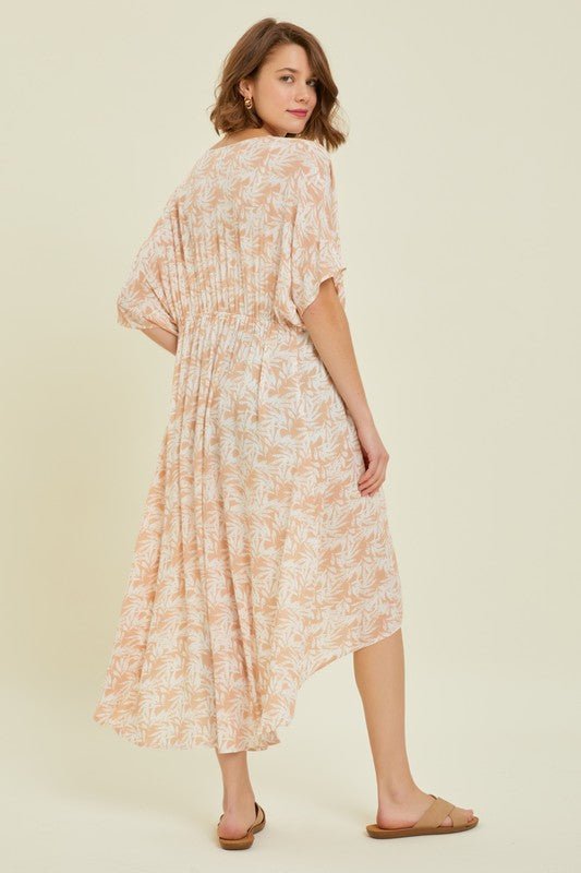 Tropical Print Gauze Kimono with Elastic Waist Tie in MilkTea Ave Shops