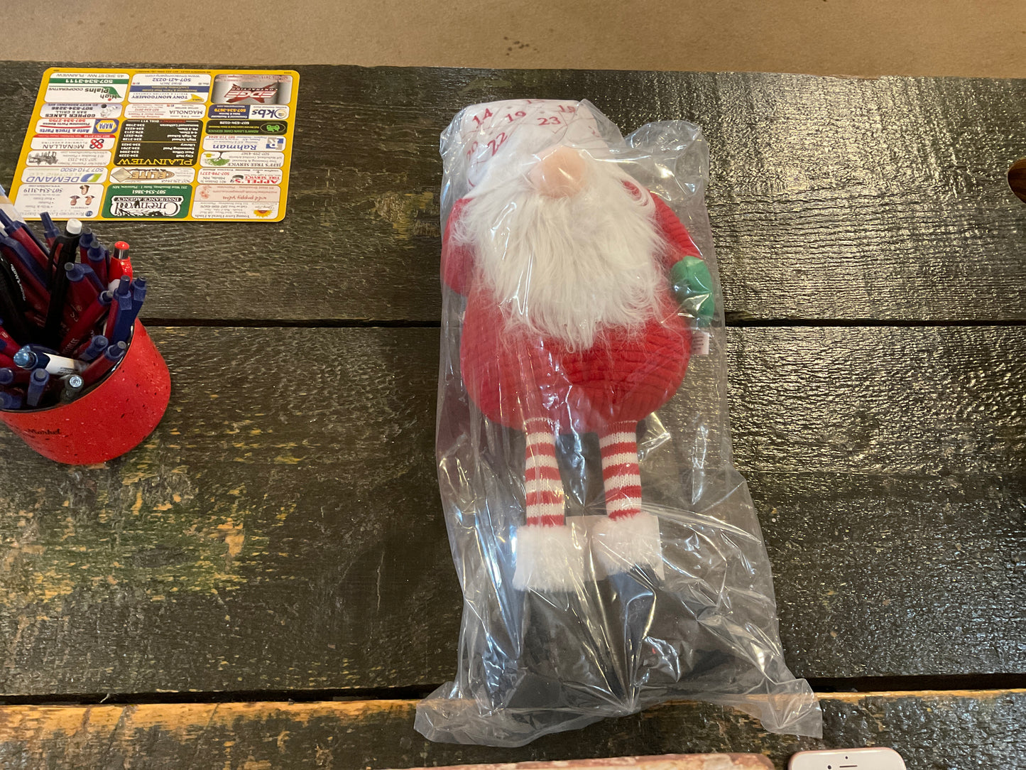 Standing countdown Santa