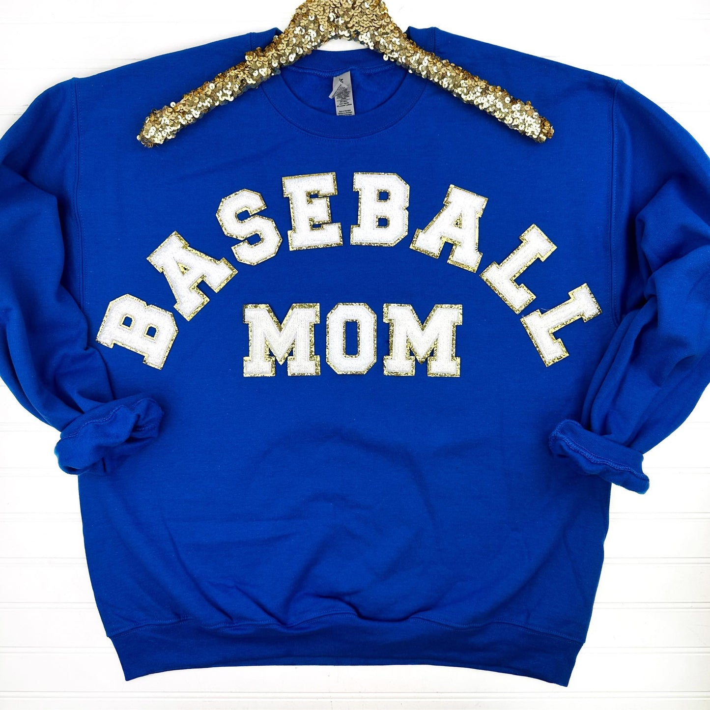 Baseball Mom Chenille Patch Sweatshirt Ave Shops