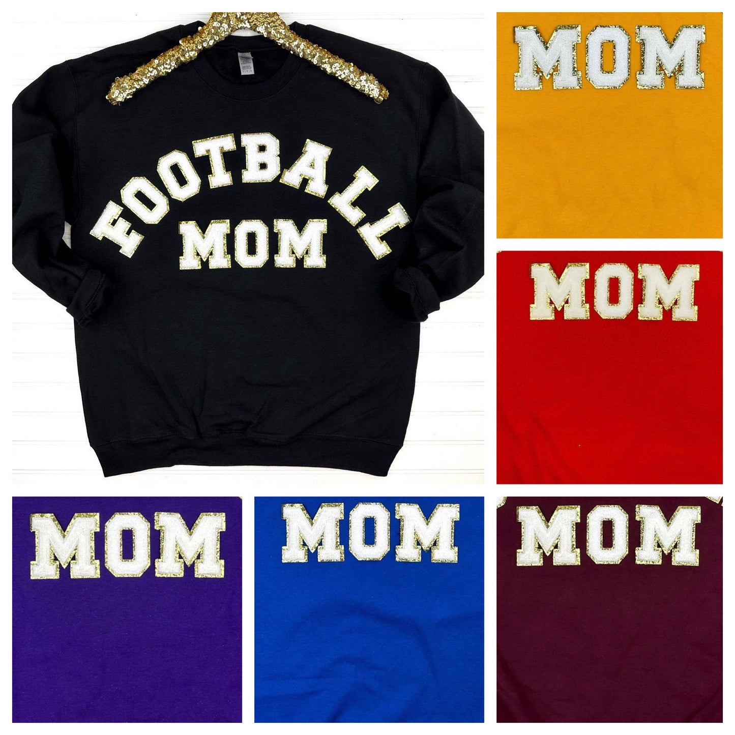 Football Mom Chenille Patch Sweatshirt Ave Shops