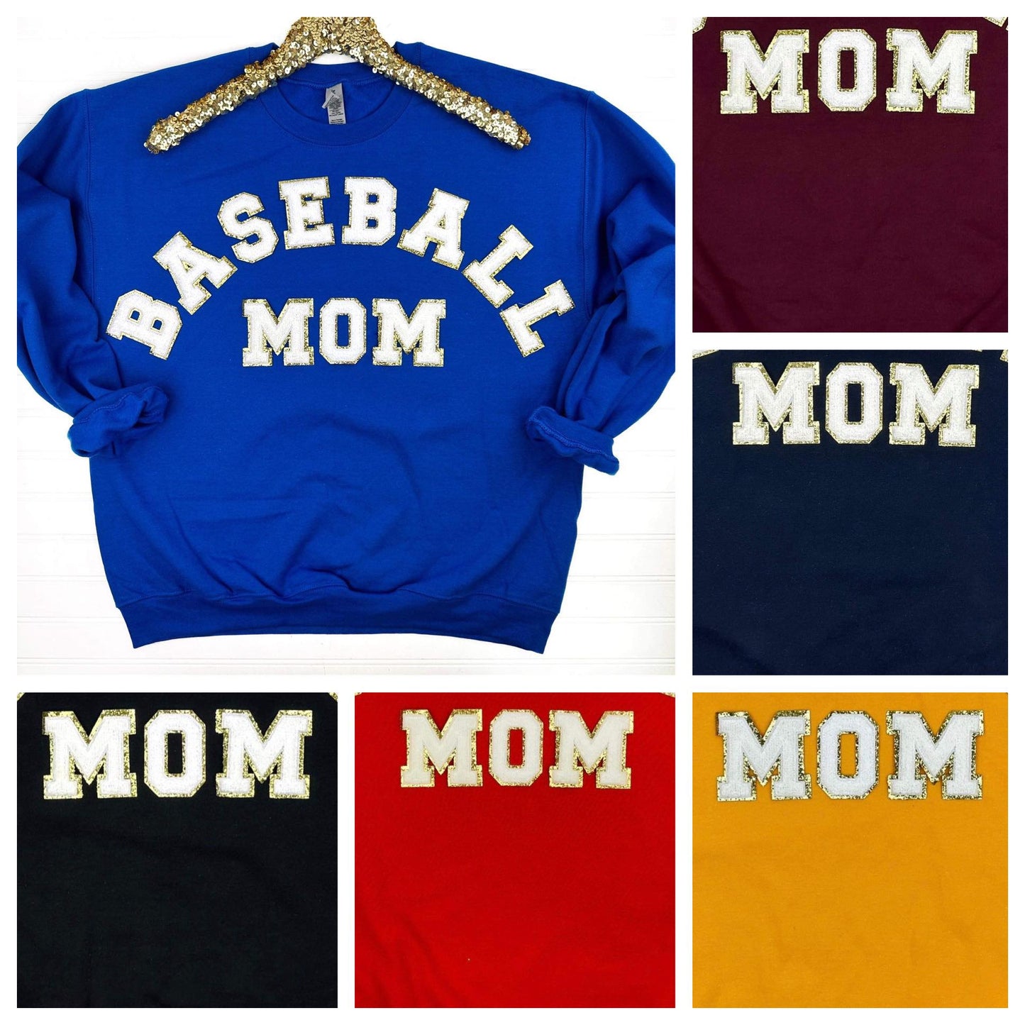 Baseball Mom Chenille Patch Sweatshirt Ave Shops