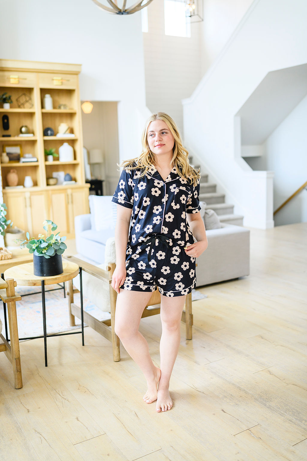 PREORDER: Button Front Pajama Shorts Set in Assorted Prints Ave Shops