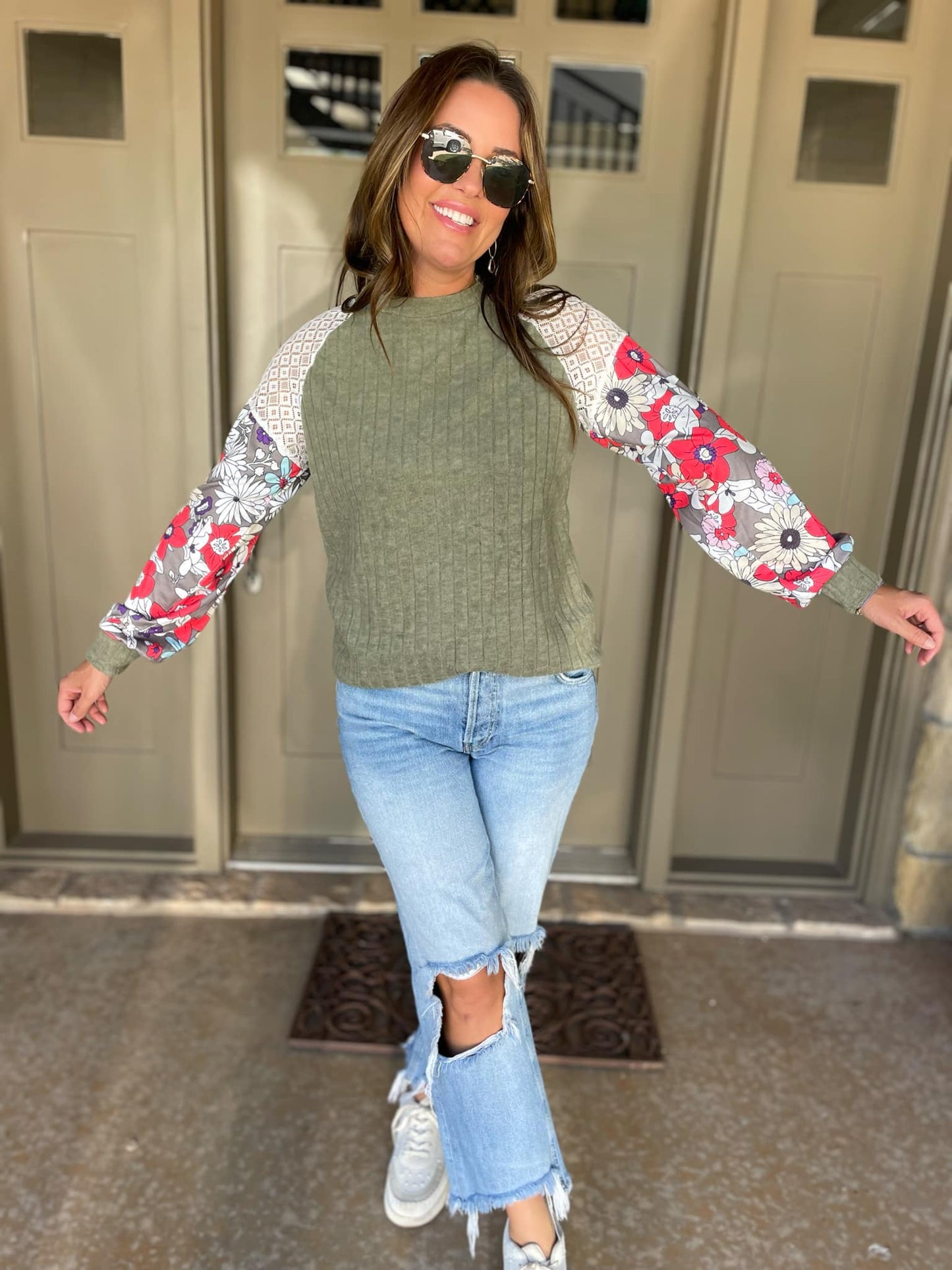 PREORDER: Aston Patchwork Blouse in Four Colors Ave Shops