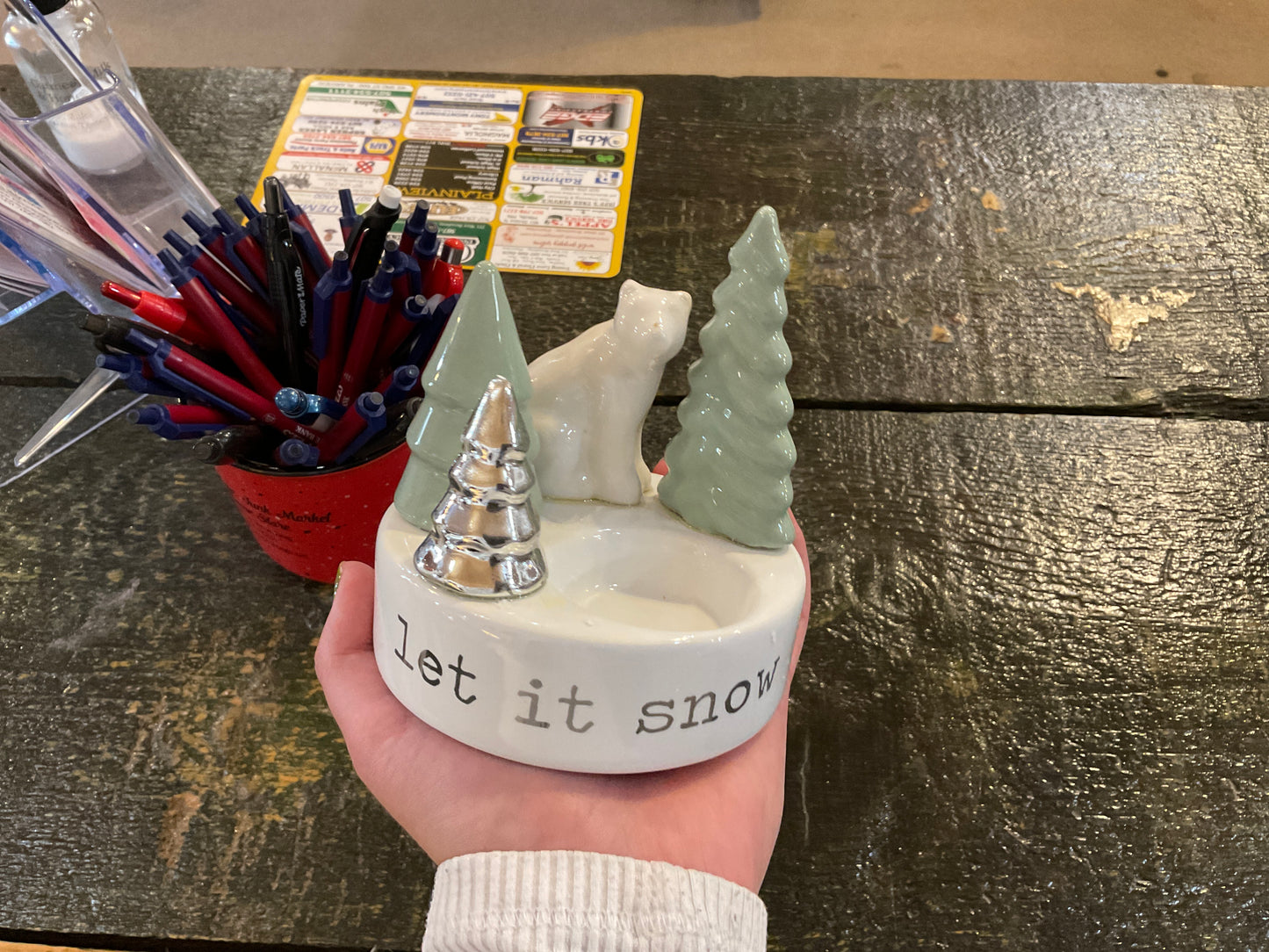 Let it snow candle holder