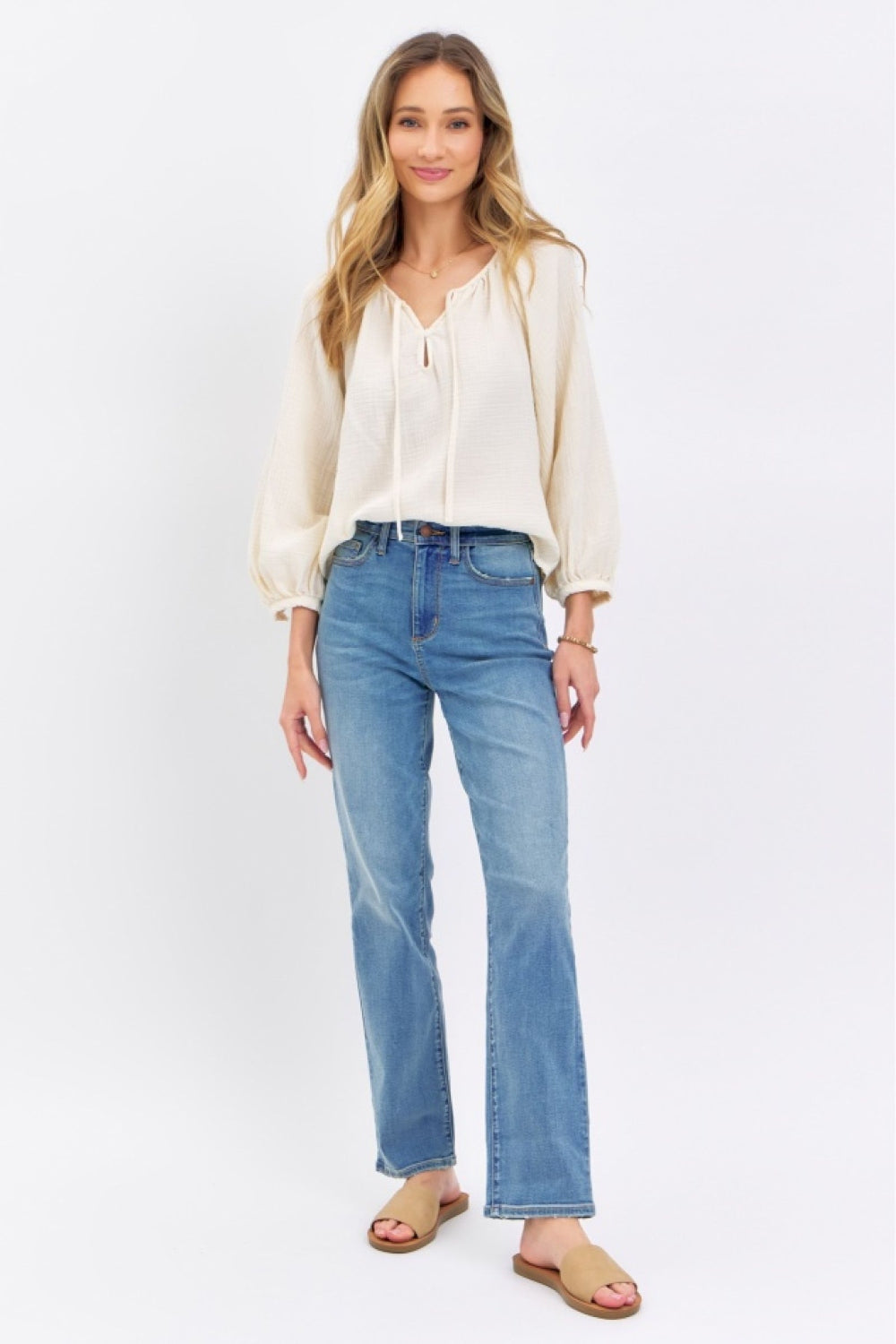 Judy Blue Full Size High Waist Straight Jeans Trendsi