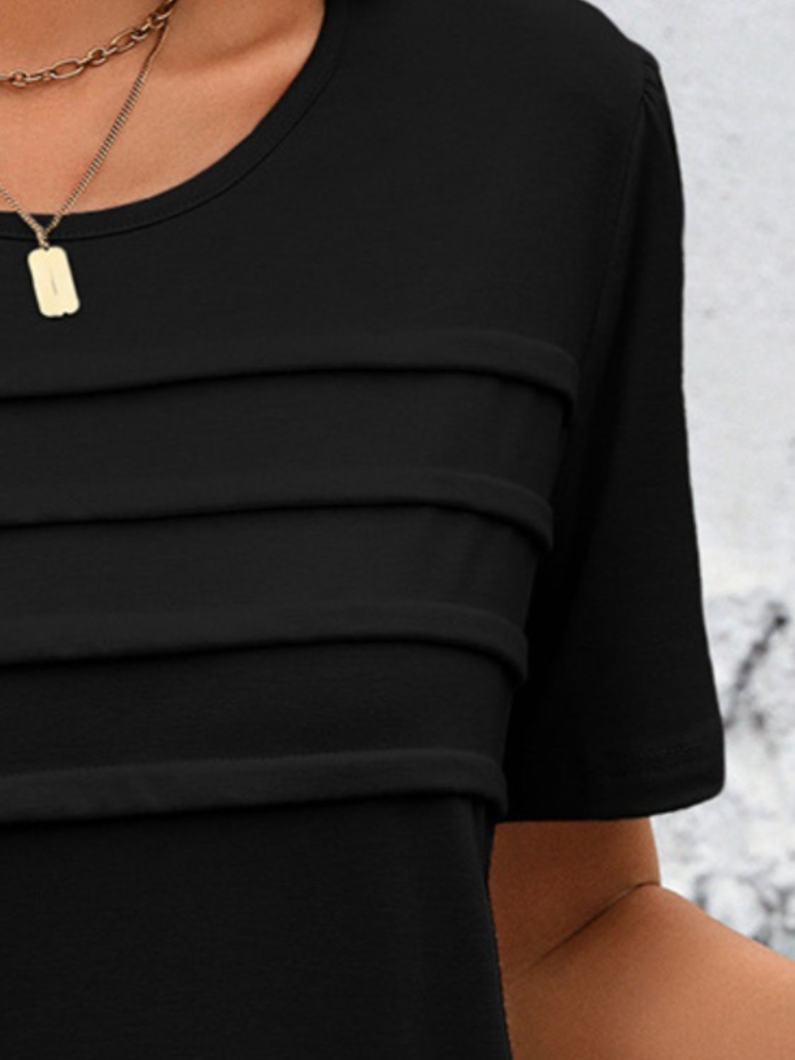 Ivy Lane Round Neck Short Sleeve Top Trendsi