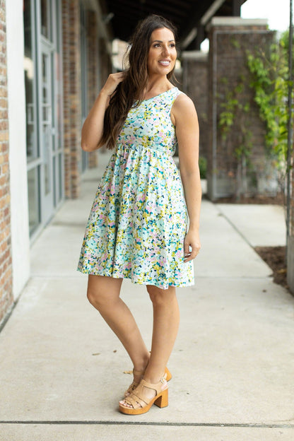 Michelle Mae Mint Floral Kelsey Tank Dress