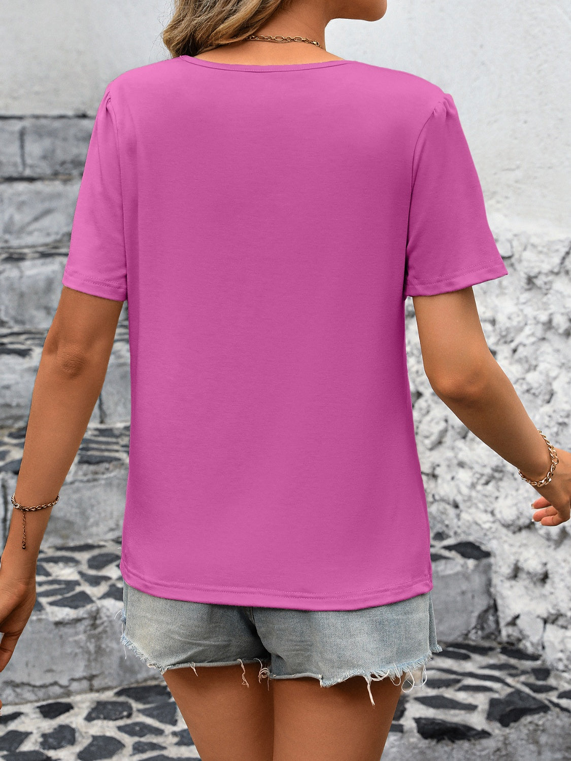Ivy Lane Round Neck Short Sleeve Top Trendsi