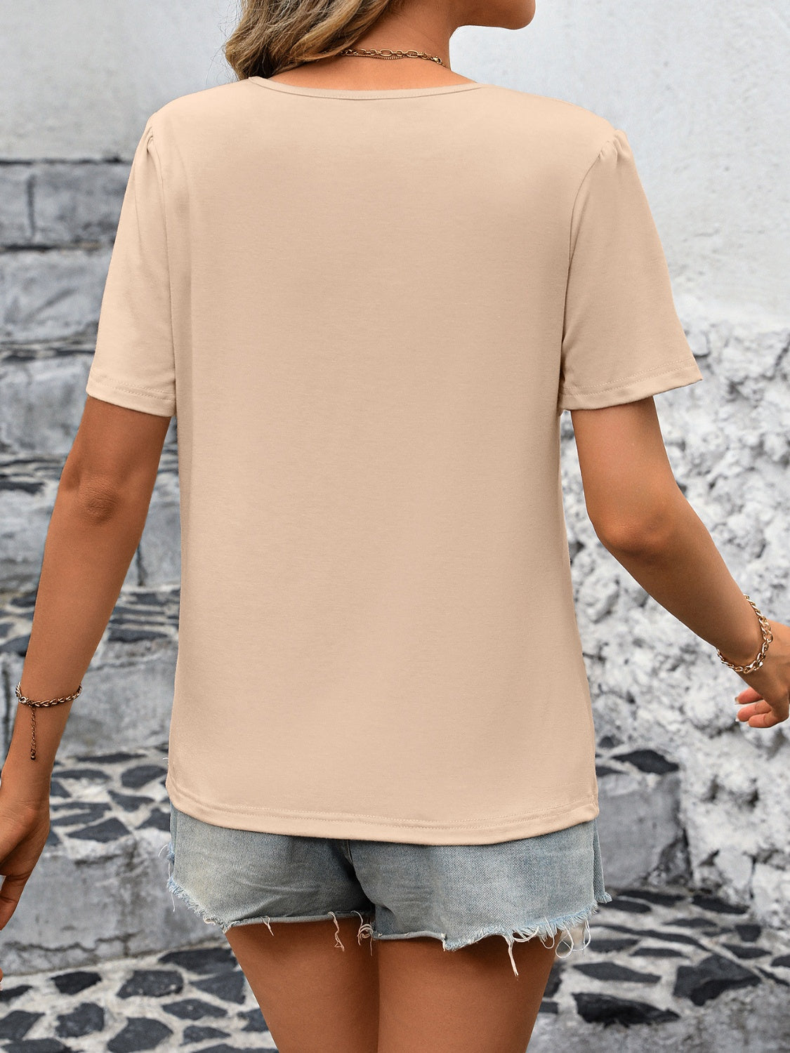 Ivy Lane Round Neck Short Sleeve Top Trendsi