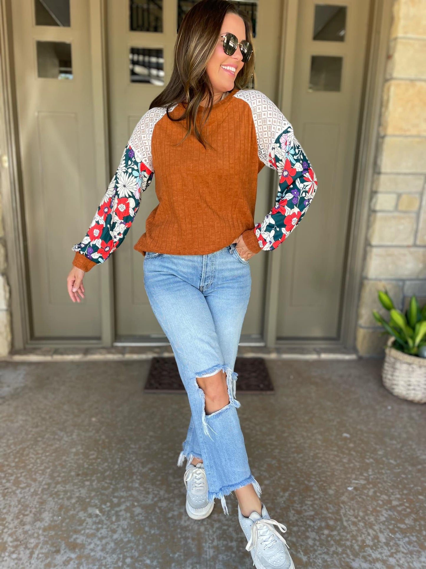 PREORDER: Aston Patchwork Blouse in Four Colors Ave Shops