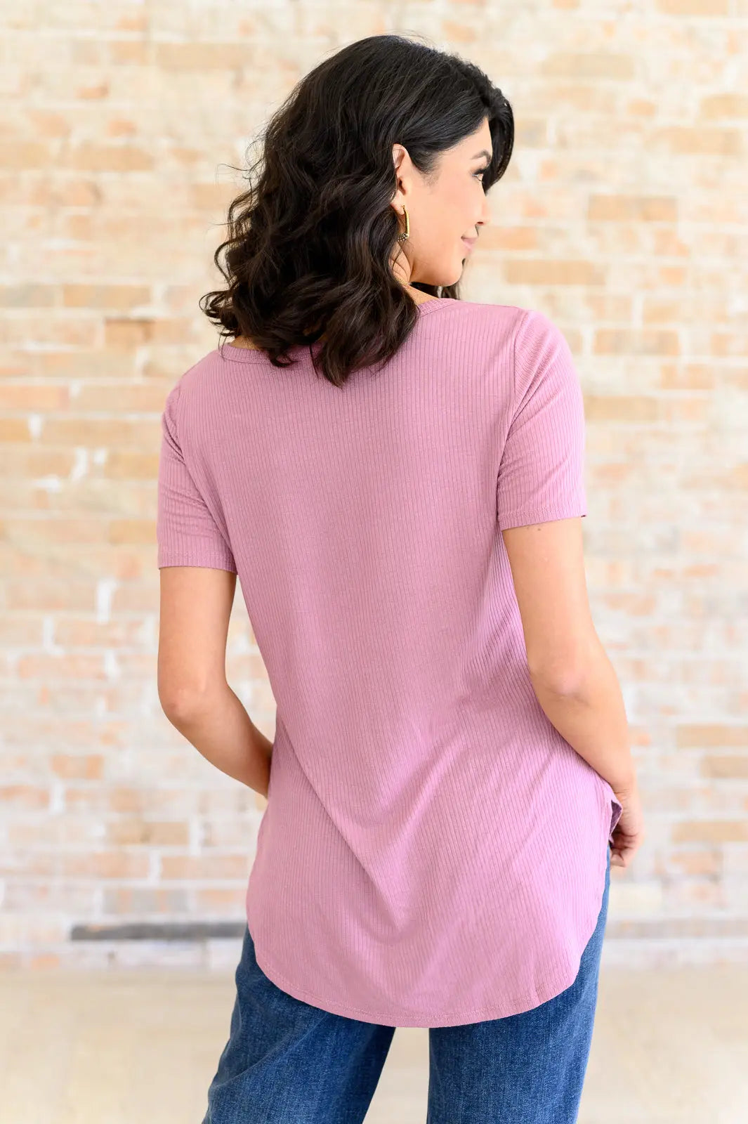 Born and Raised V-Neck Ribbed Top Ave Shops