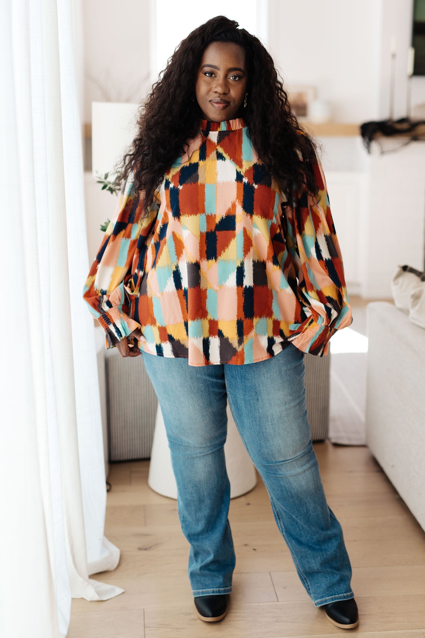 Call It What It Is Mod Print Blouse Ave Shops