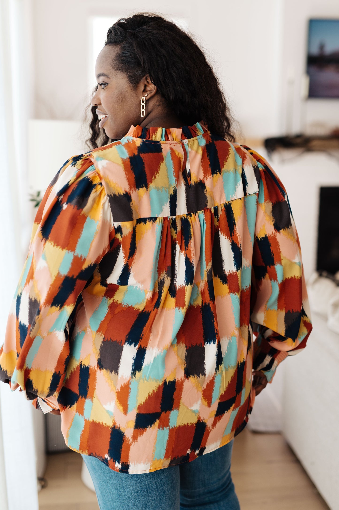 Call It What It Is Mod Print Blouse Ave Shops