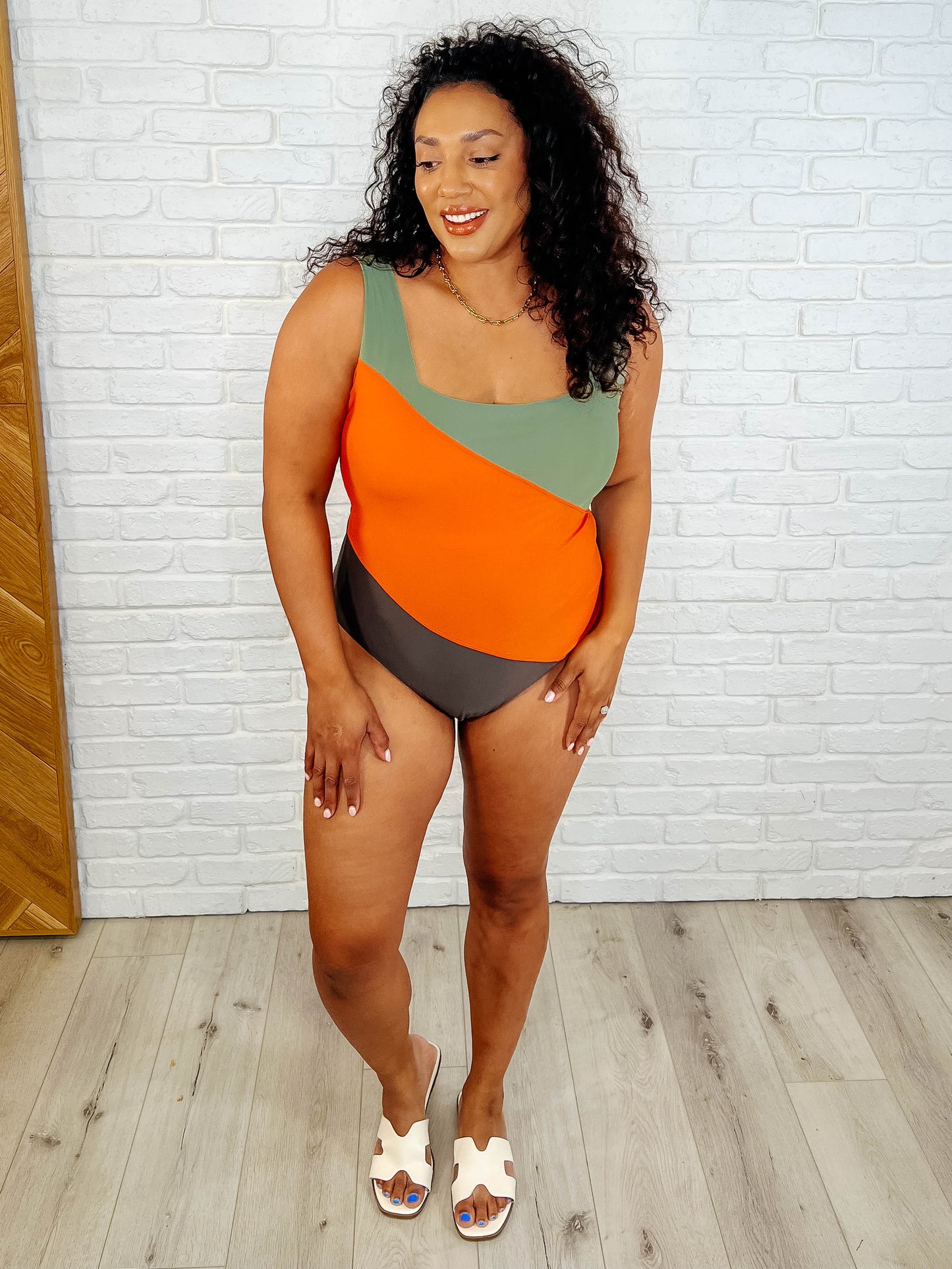 Cape Town Asymmetrical Stripe Swimsuit Ave Shops
