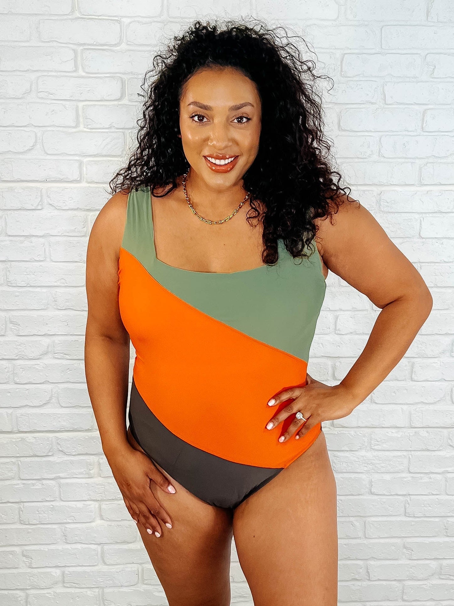 Cape Town Asymmetrical Stripe Swimsuit Ave Shops