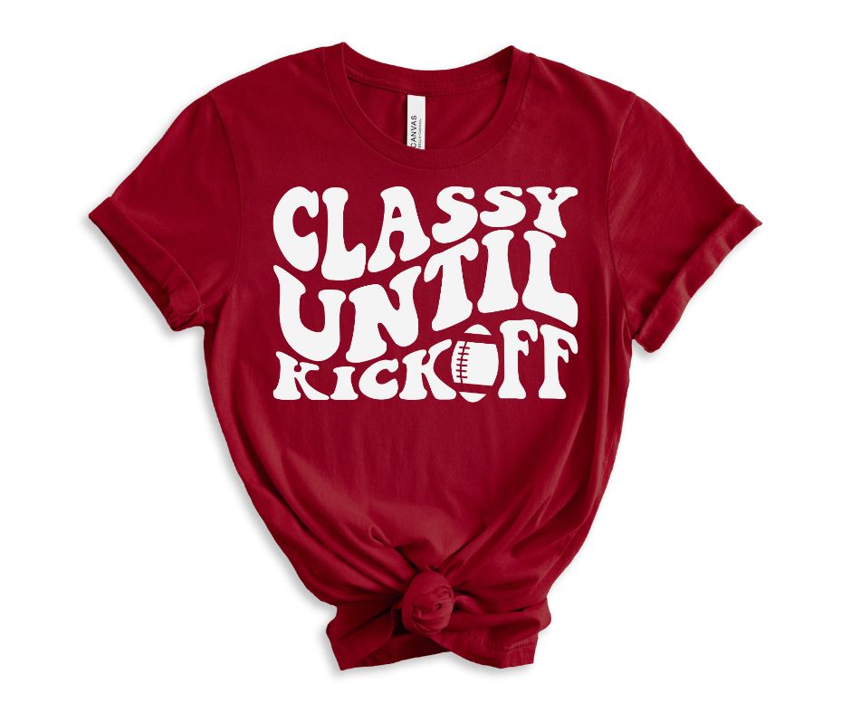 Classy Until Kickoff Graphic Tee in 10 Colors Ave Shops