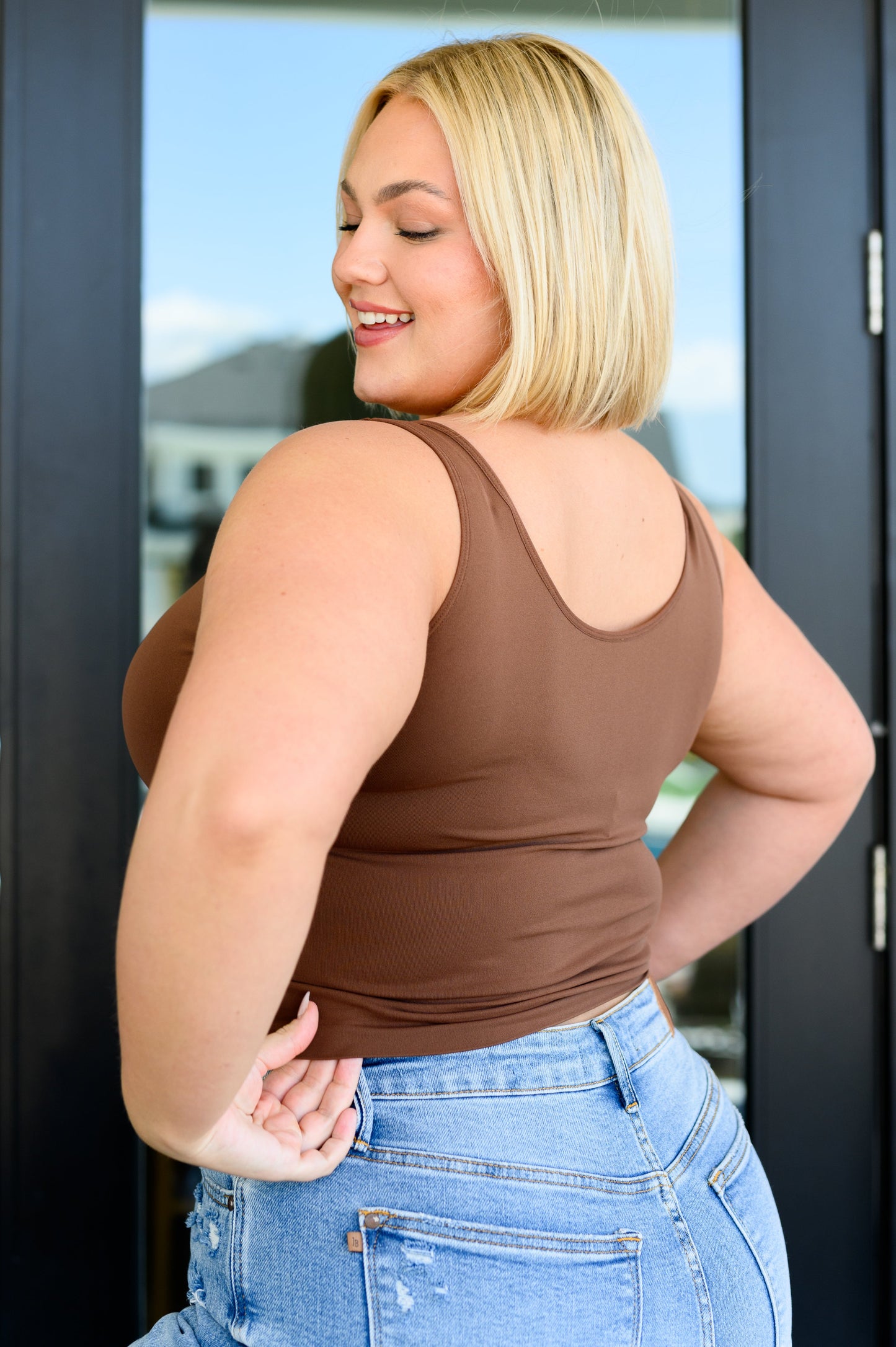 Carefree Seamless Reversible Tank in Brown Ave Shops