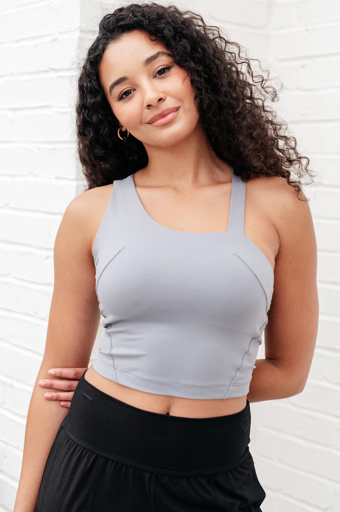 Doing it For Me Asymmetrical Tank in Rhino Grey Ave Shops
