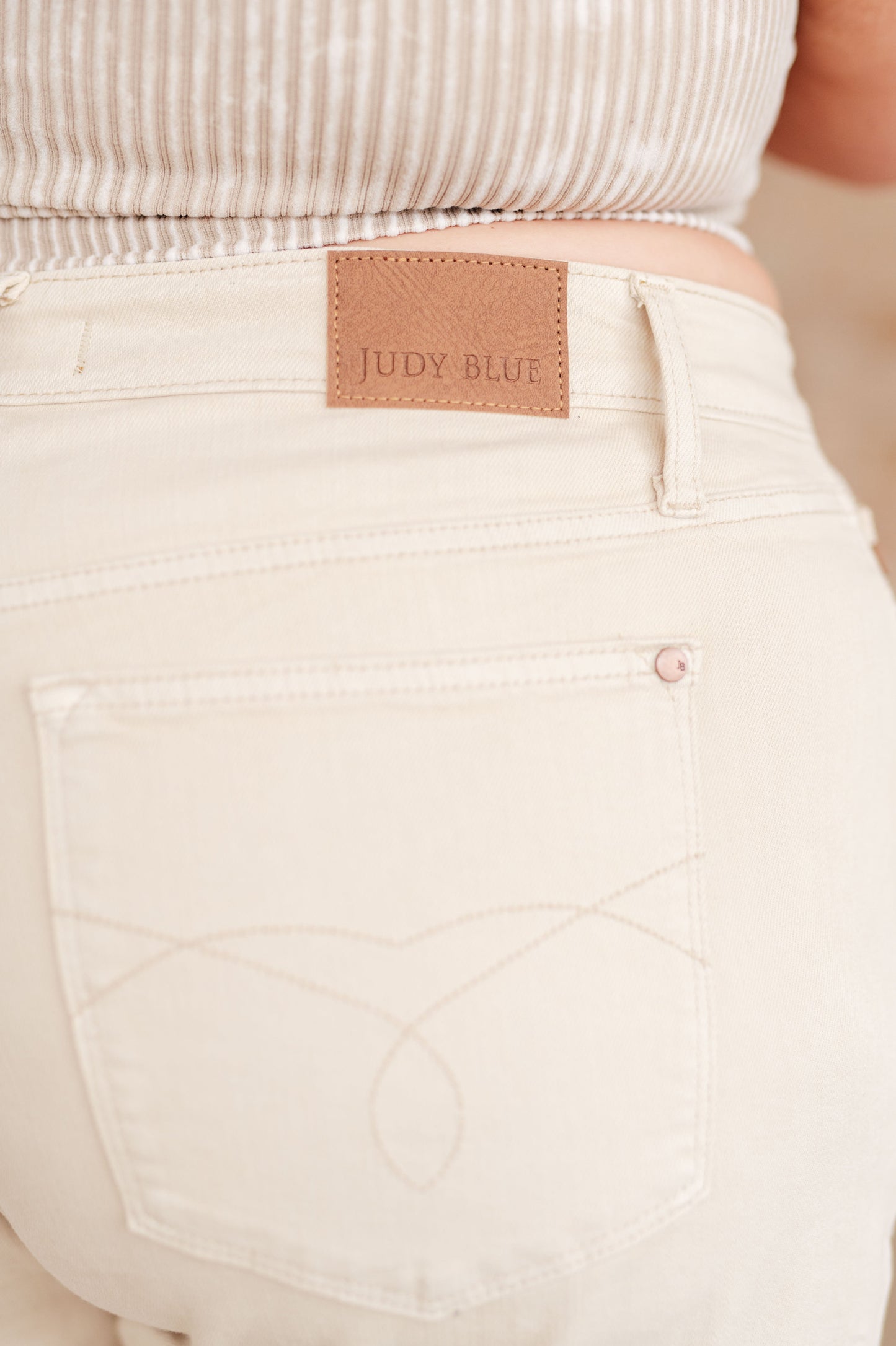 Greta High Rise Garment Dyed Shorts in Bone Ave Shops