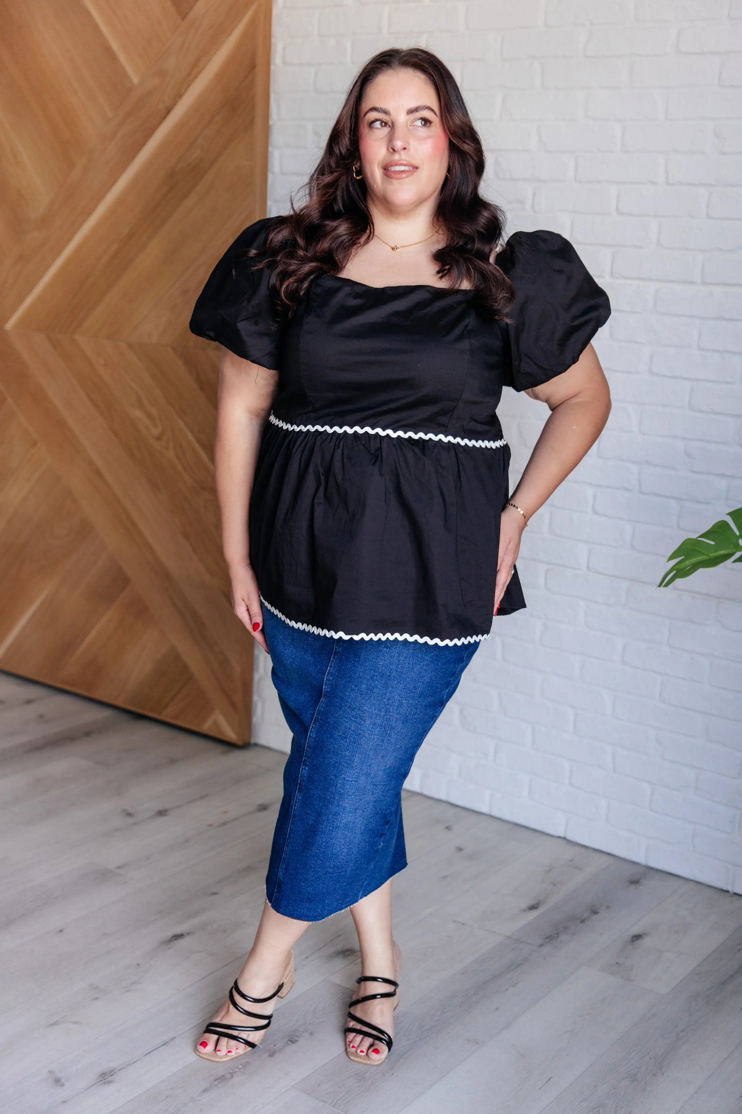 Her Favorite Records Balloon Sleeve Blouse Ave Shops