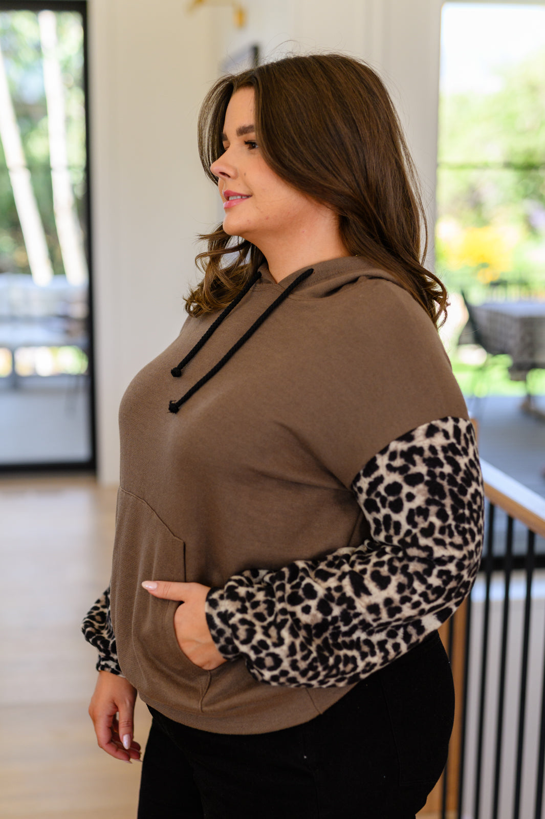 Here And There Leopard Print Hoodie Ave Shops