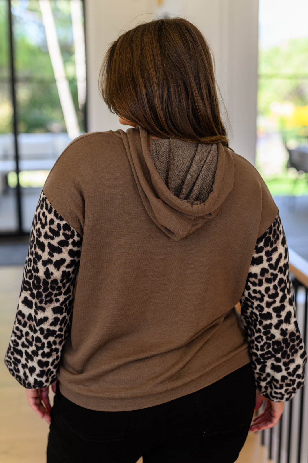 Here And There Leopard Print Hoodie Ave Shops
