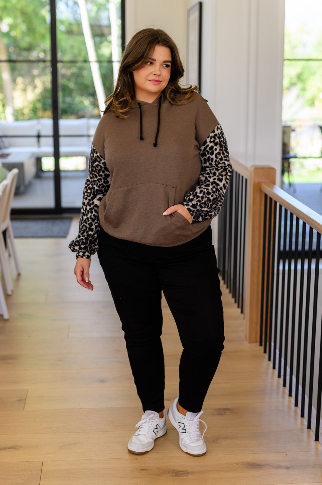 Here And There Leopard Print Hoodie Ave Shops