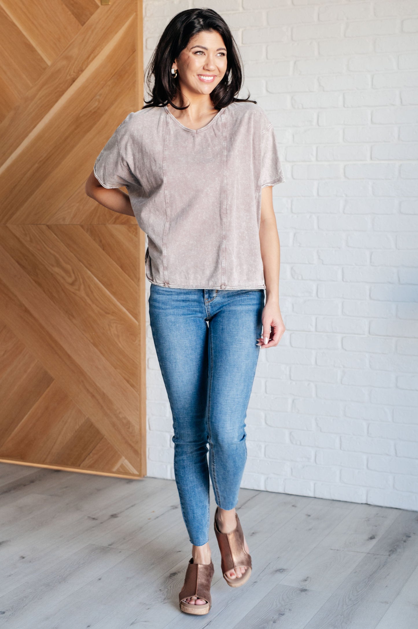 Here for the Vibes Mineral Wash Spliced Tee Ave Shops