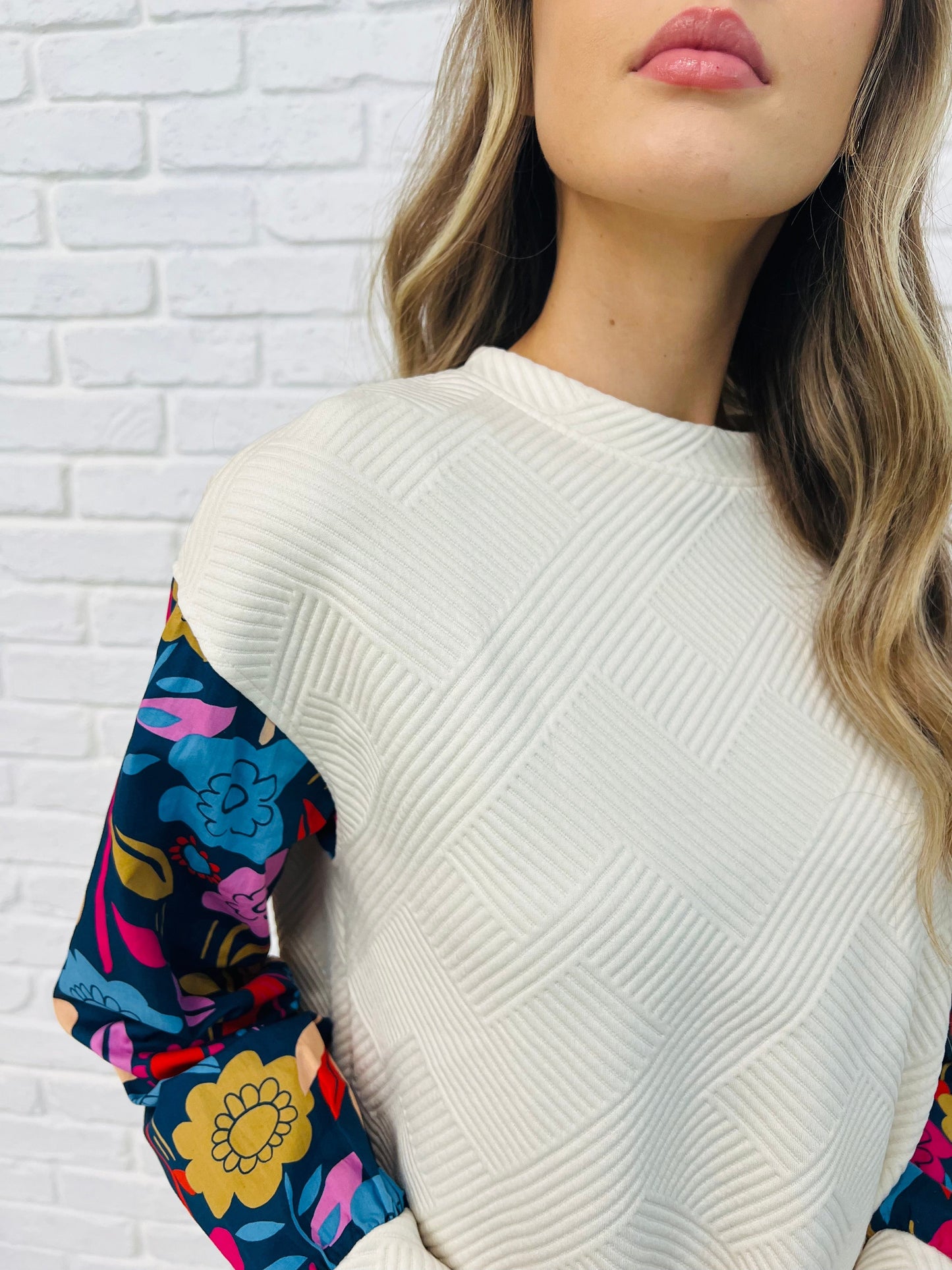 Sing a Melody Floral Sleeve Top Ave Shops