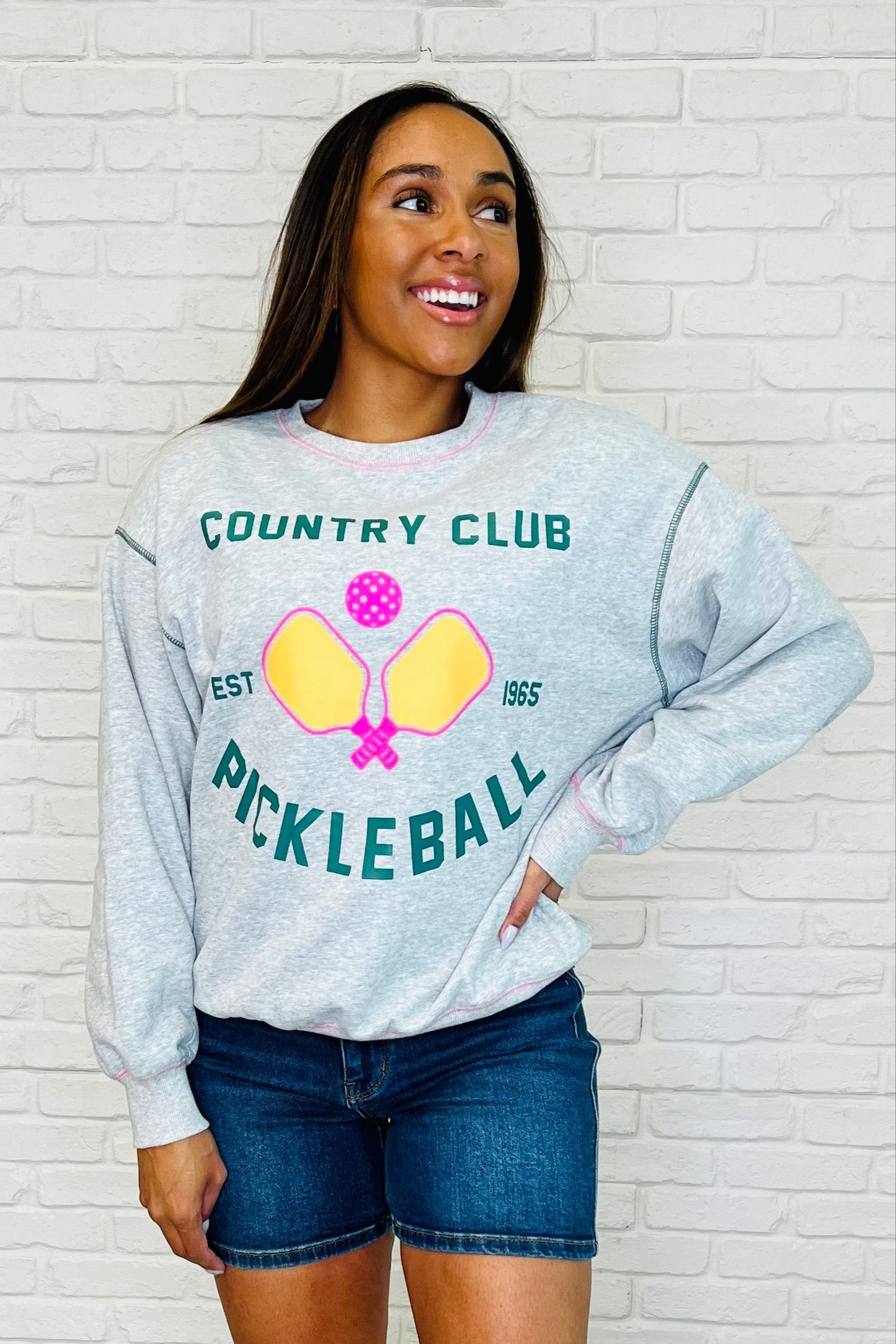Country Club Pickle Ball Graphic Sweatshirt Ave Shops