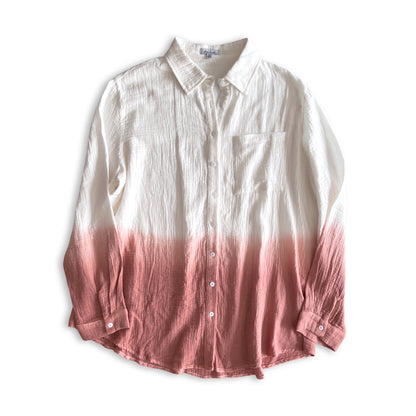 V Neck Top With Flutter Sleeves In Painted Pinks American Boutique Drop Ship