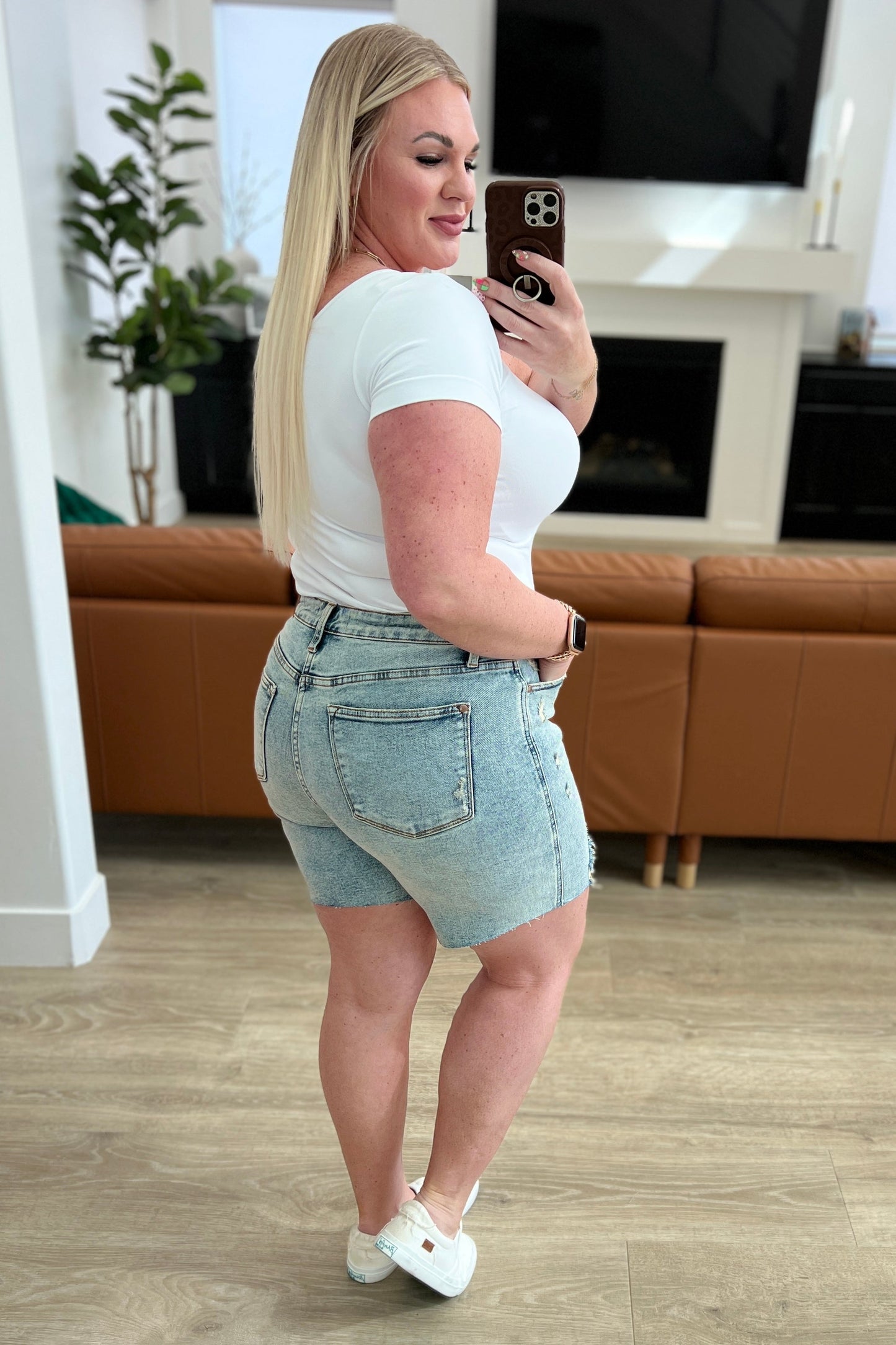 Cindy High Rise Mineral Wash Distressed Boyfriend Shorts Ave Shops