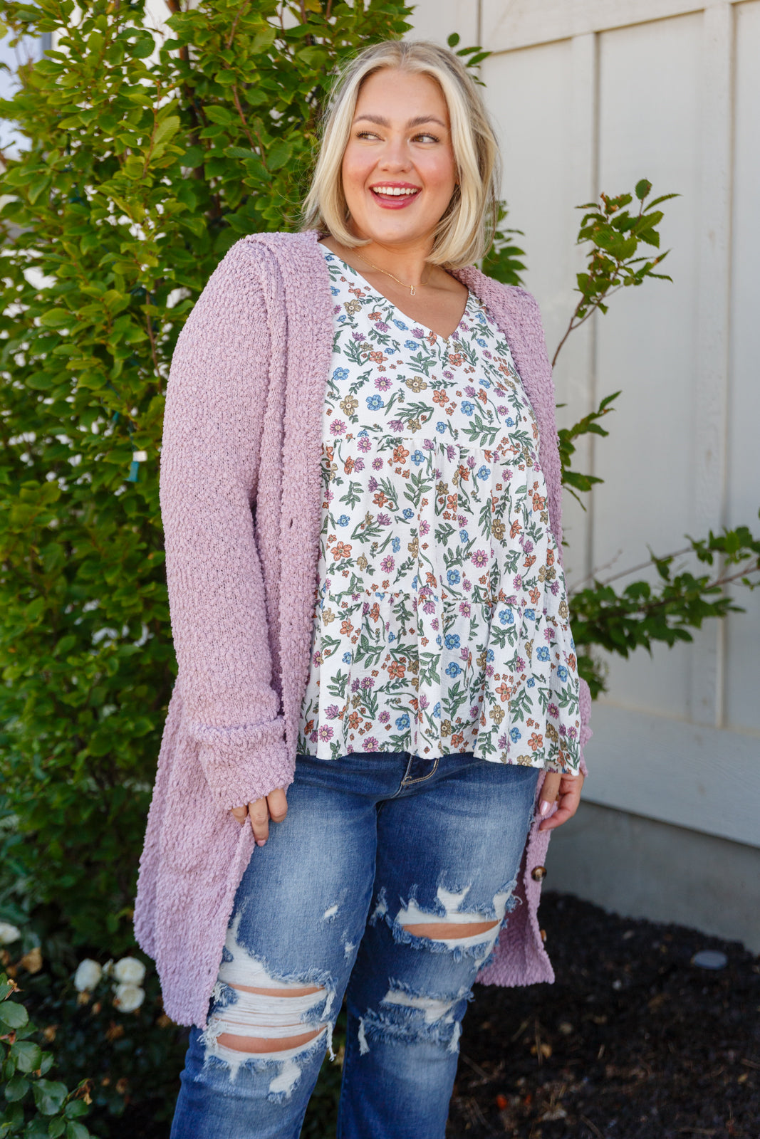 Soft Wisteria Hooded Cardigan Ave Shops