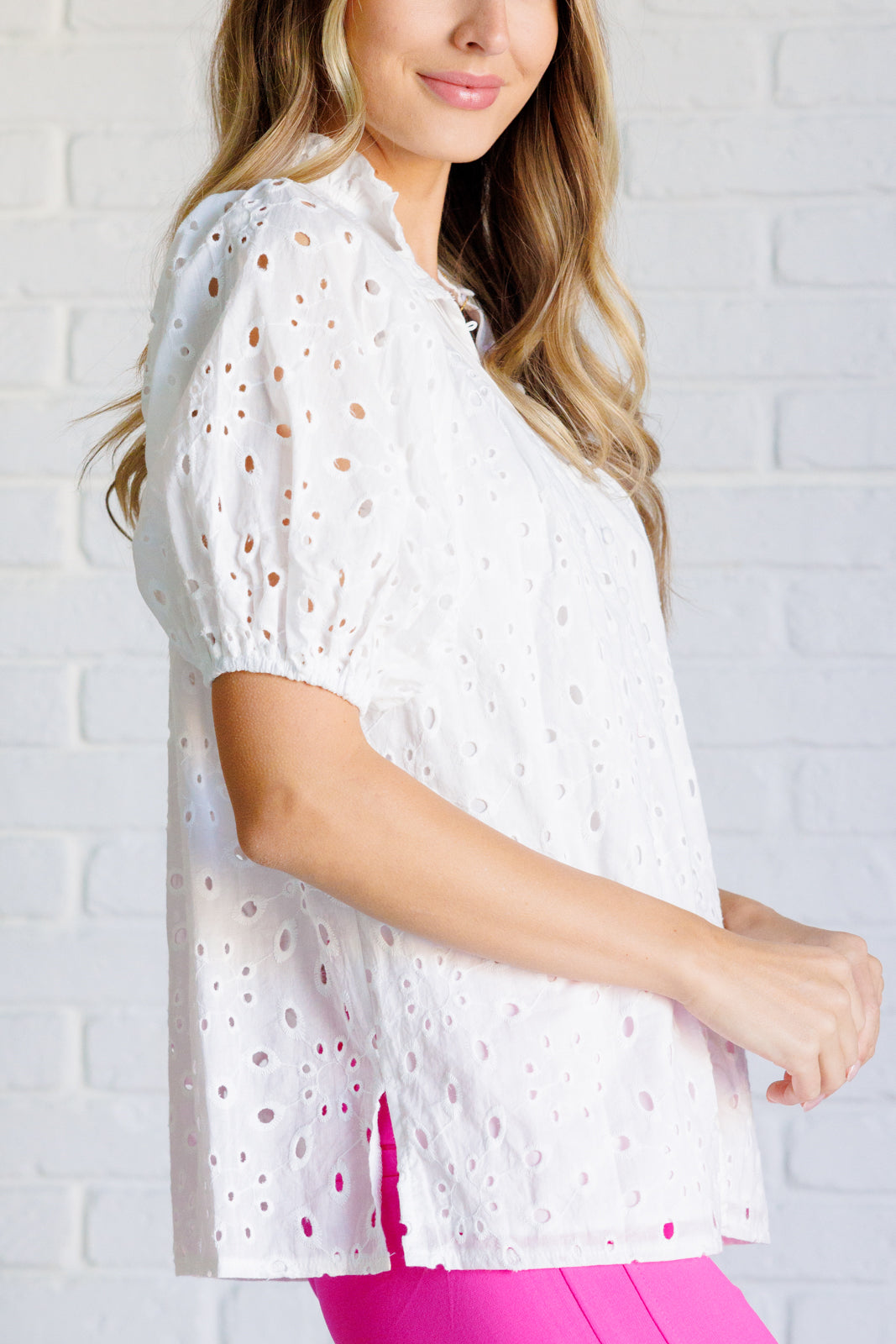 I'll Let You Know Eyelet Lace Blouse Ave Shops