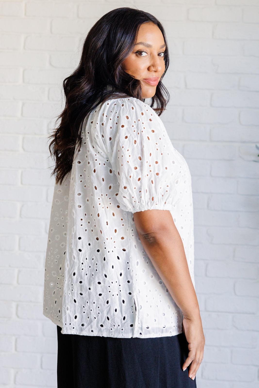 I'll Let You Know Eyelet Lace Blouse Ave Shops