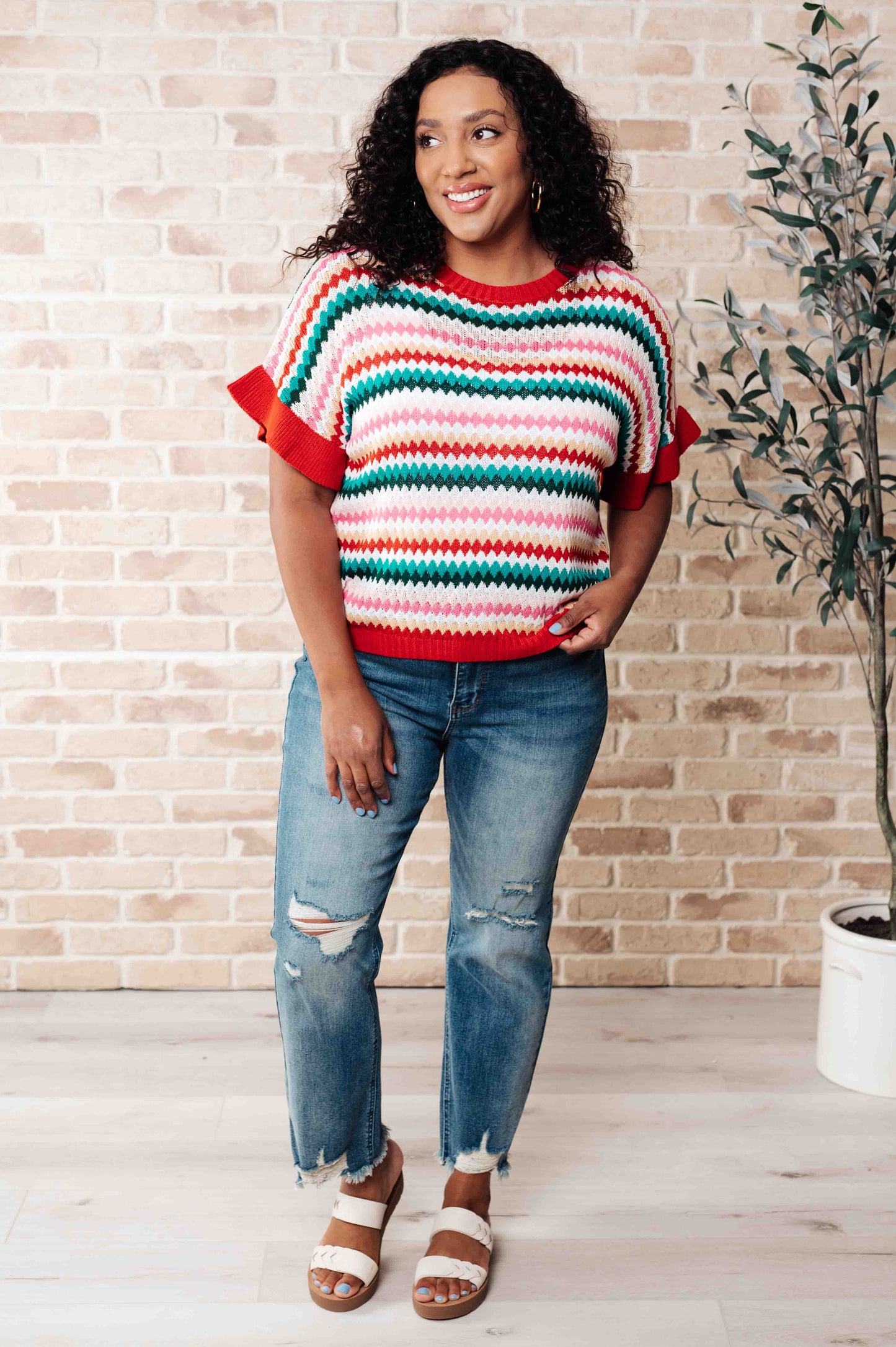 It's a Go Striped Knit Top Ave Shops