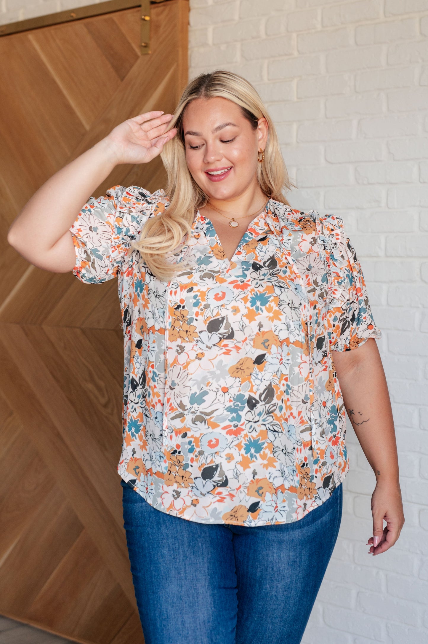 It's Intuitive Floral Blouse Ave Shops