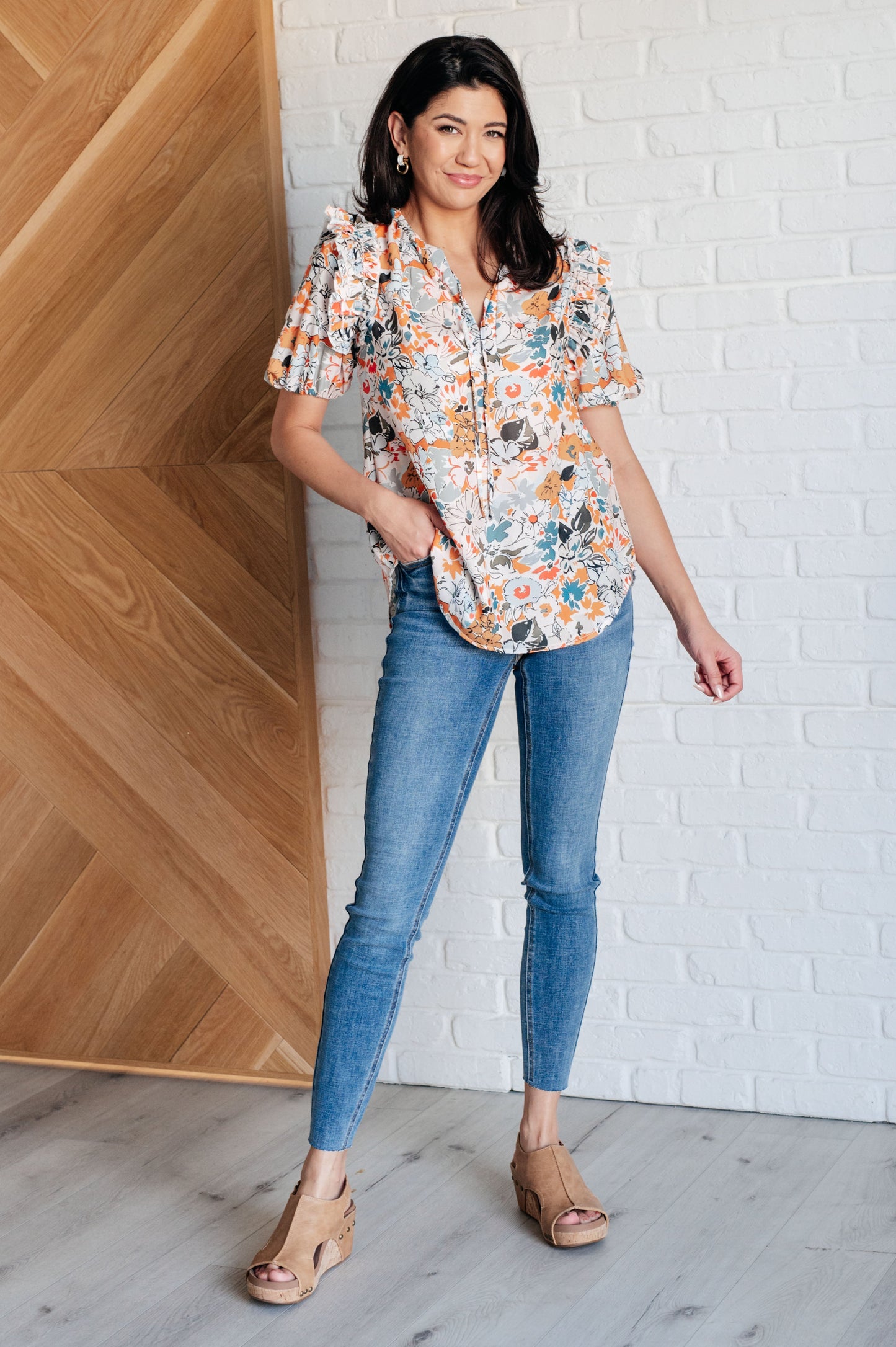 It's Intuitive Floral Blouse Ave Shops