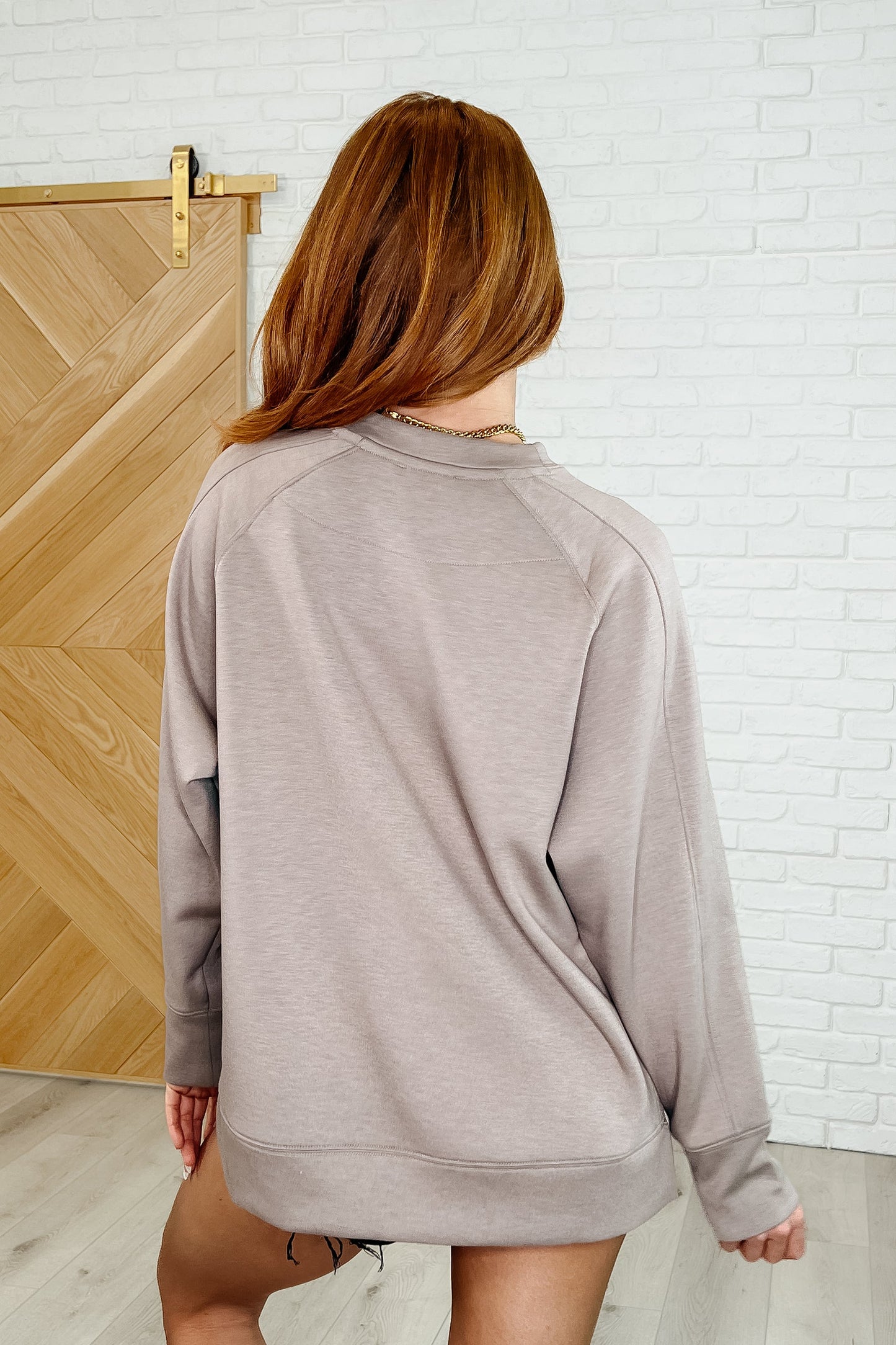 It's The Little Things Relaxed Scuba Pullover in Cocoa Ave Shops