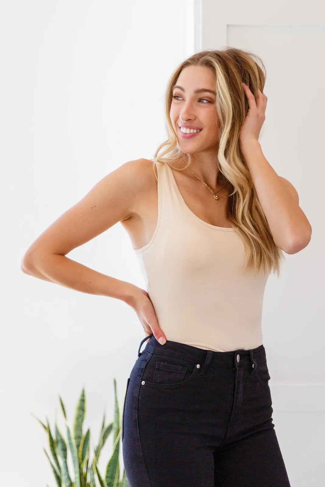 Keep Me Around Bodysuit in Beige Ave Shops