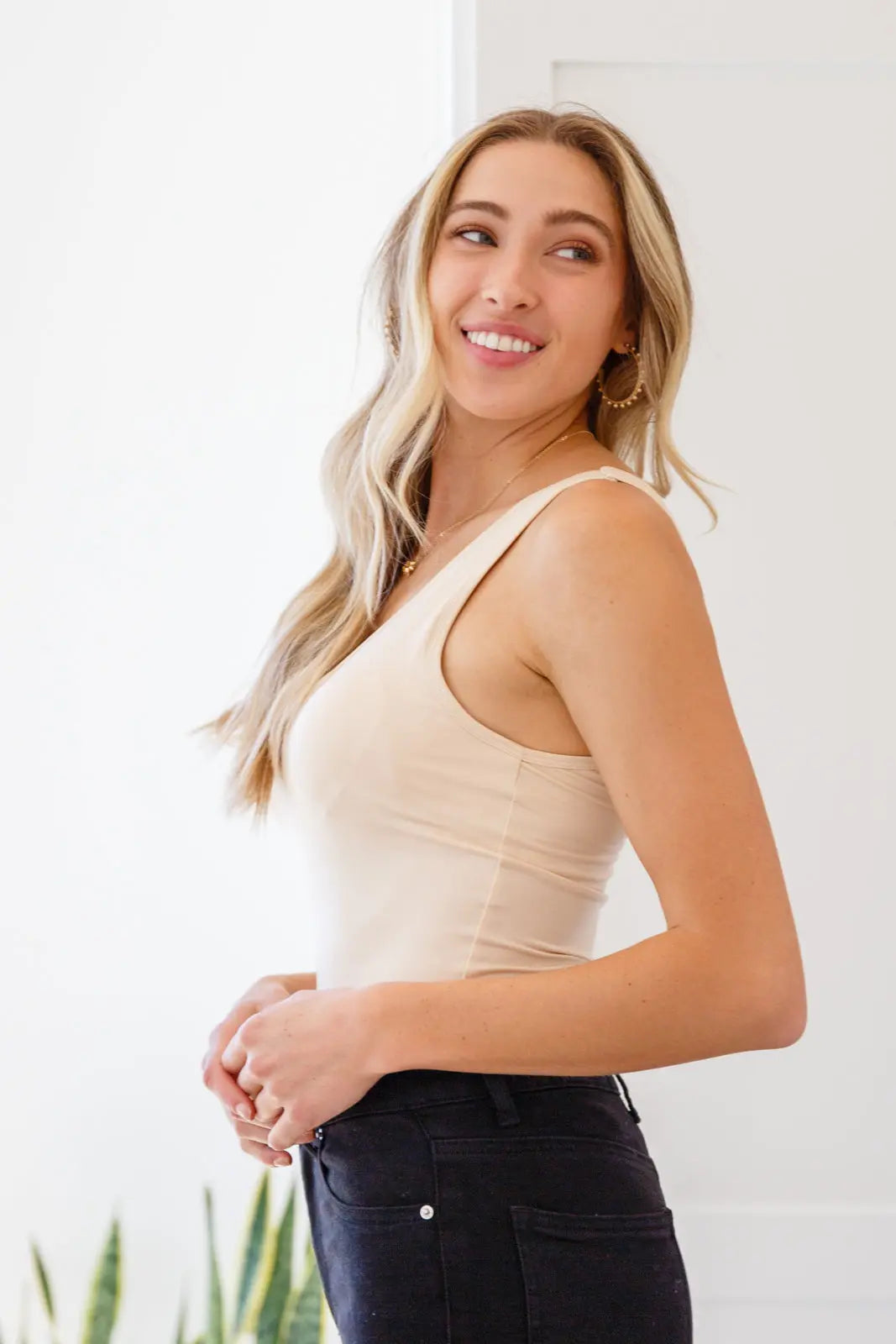 Keep Me Around Bodysuit in Beige Ave Shops