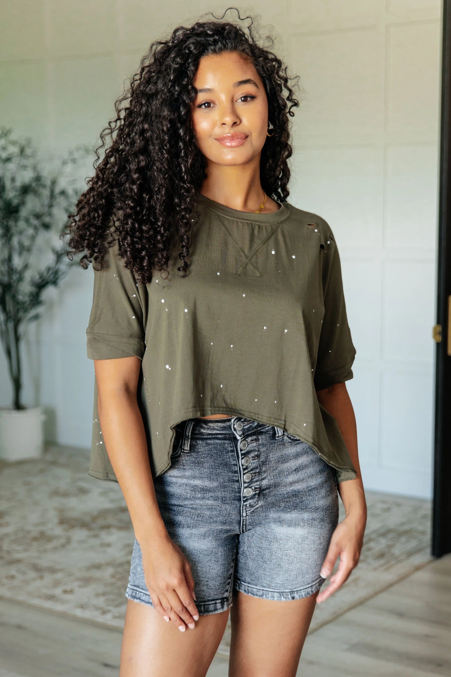 Less Than Stressed Asymmetrical Distressed Top Ave Shops