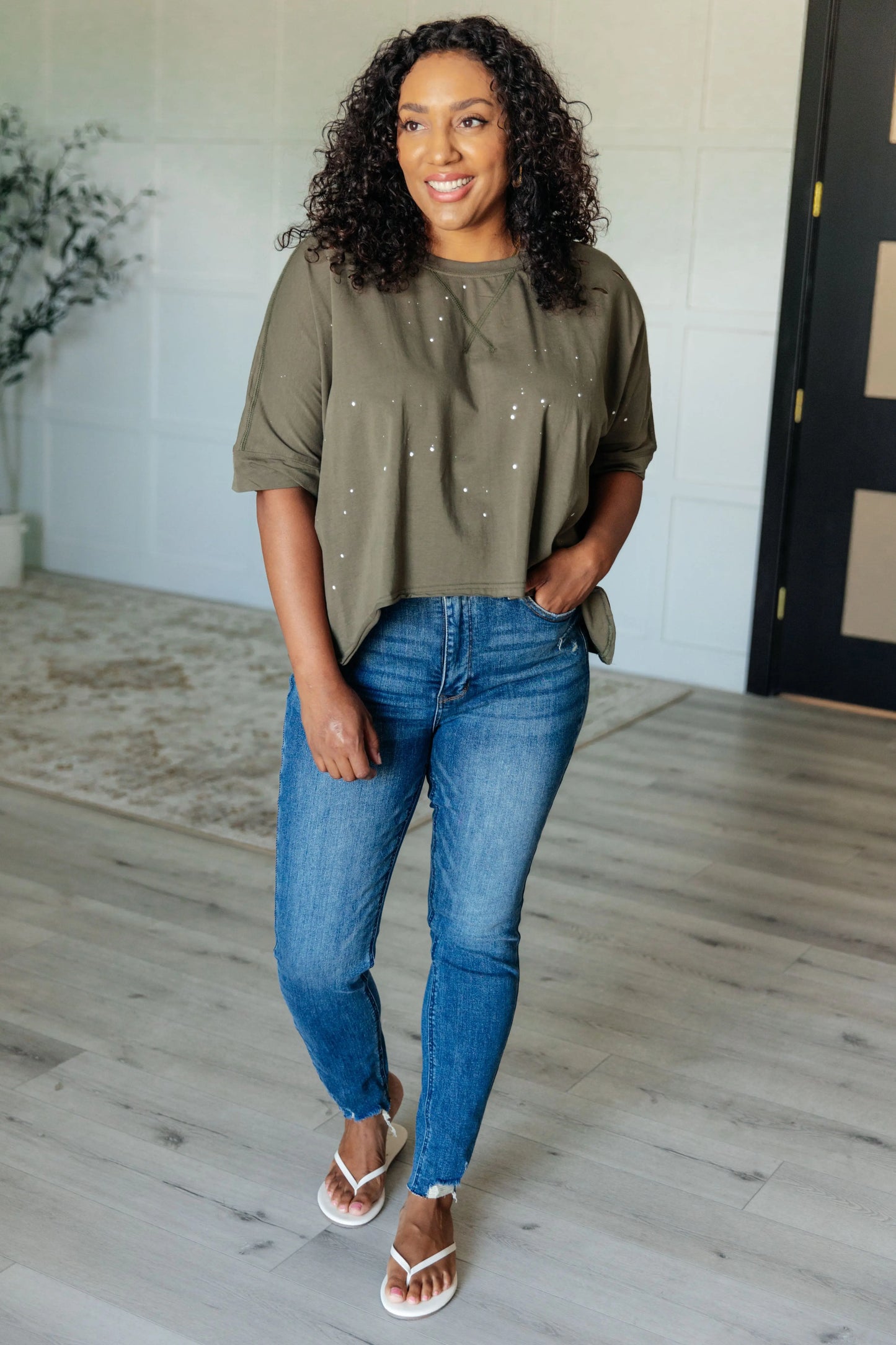 Less Than Stressed Asymmetrical Distressed Top Ave Shops