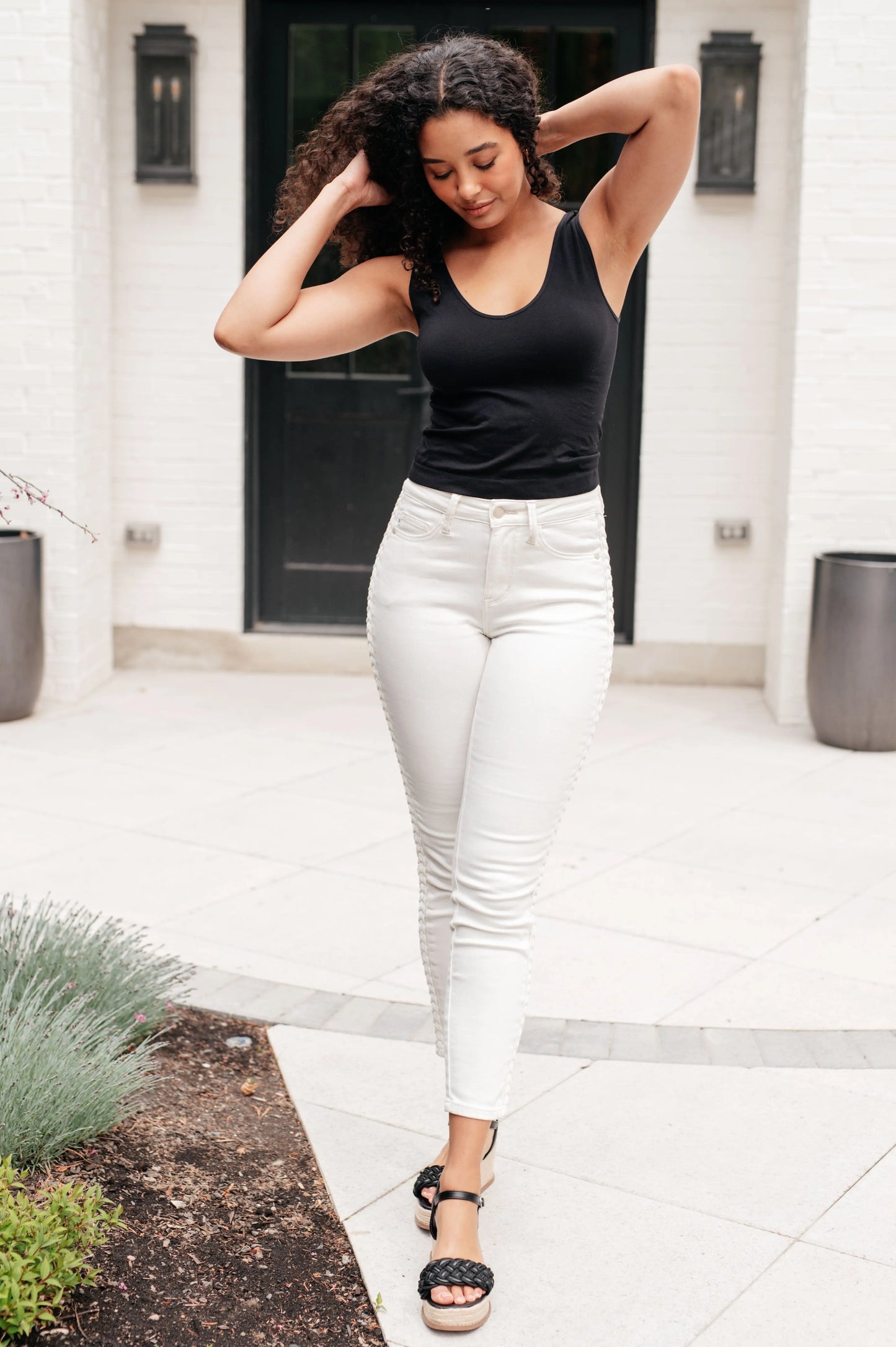 Maddie Mid Rise Braided Side Seam Relaxed Jeans Ave Shops