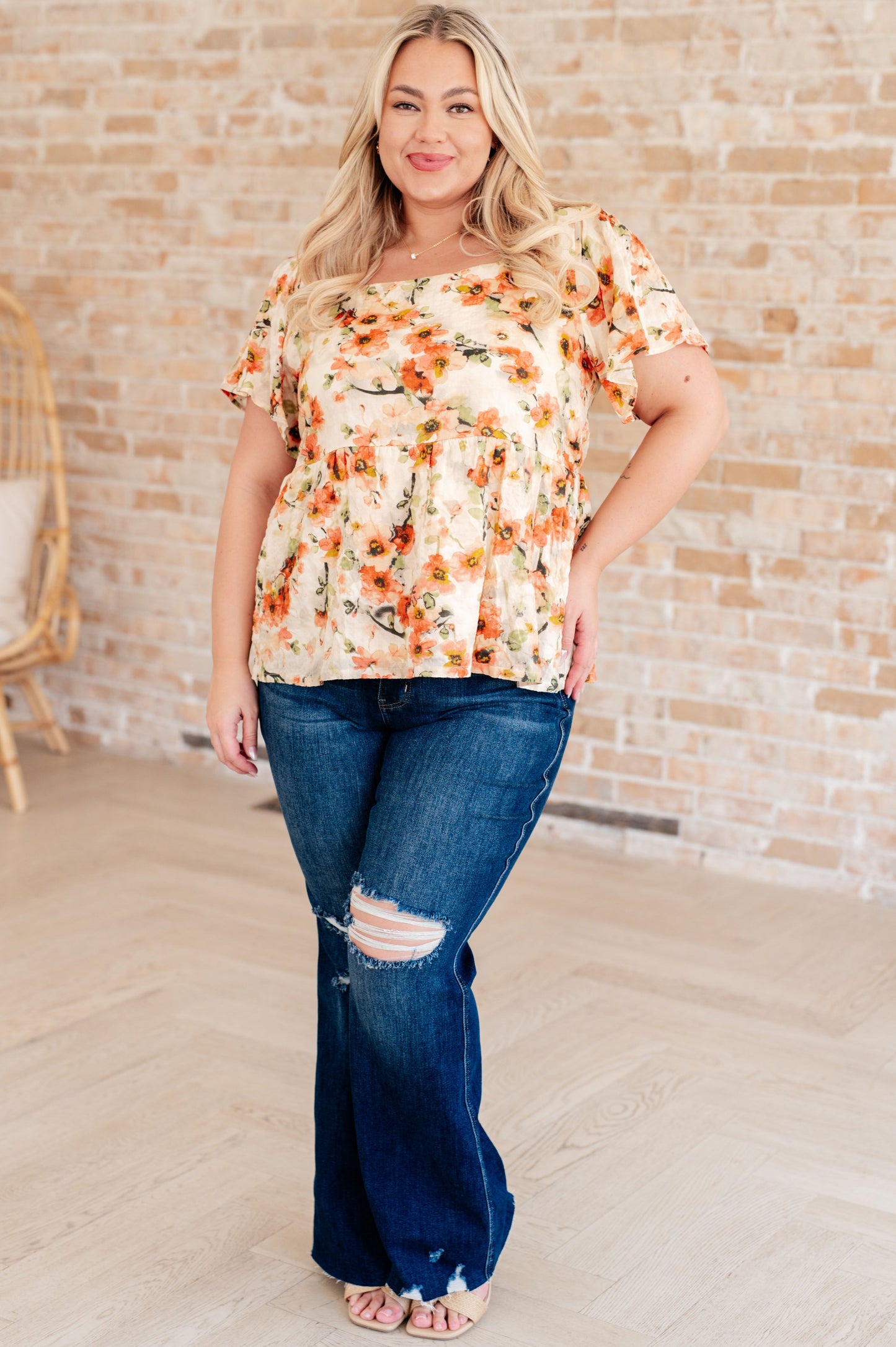 Magic Dance Square Neck Floral Blouse Ave Shops