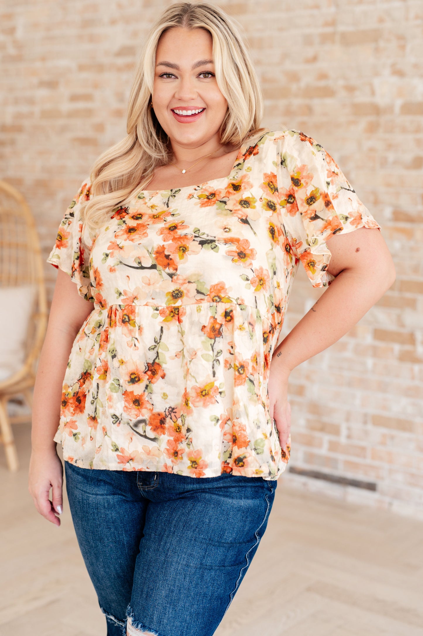 Magic Dance Square Neck Floral Blouse Ave Shops