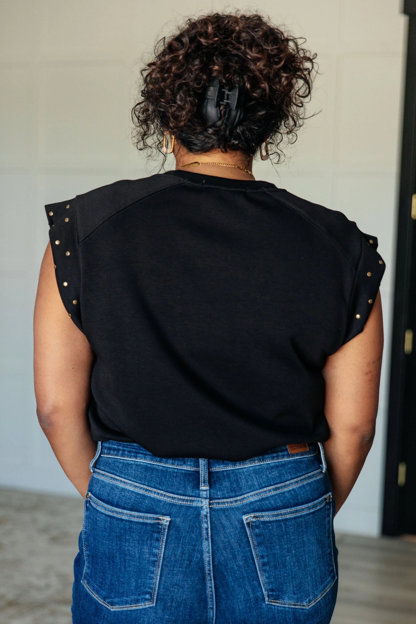 My Domain Studded Cap Sleeve Top Ave Shops