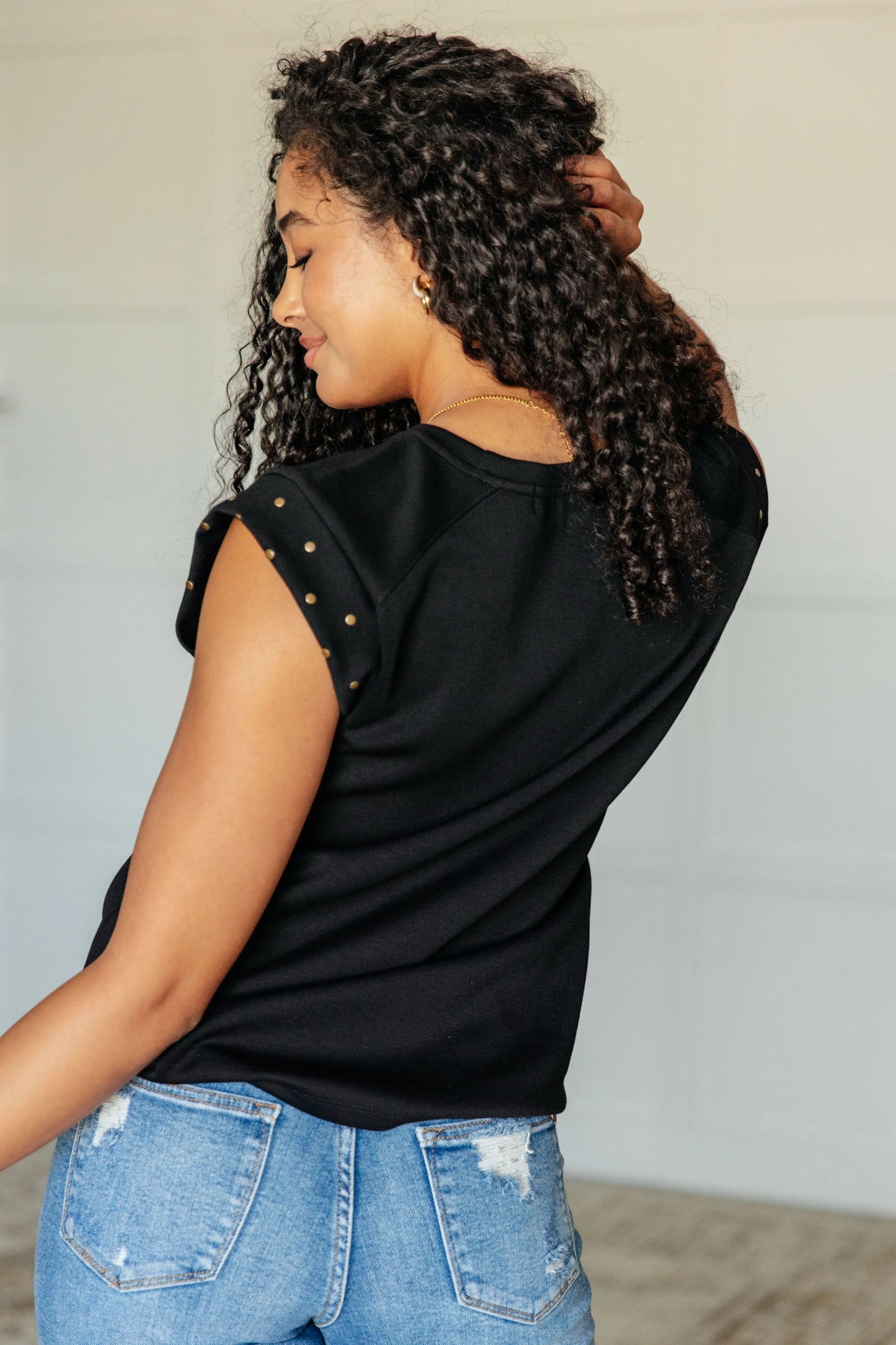 My Domain Studded Cap Sleeve Top Ave Shops