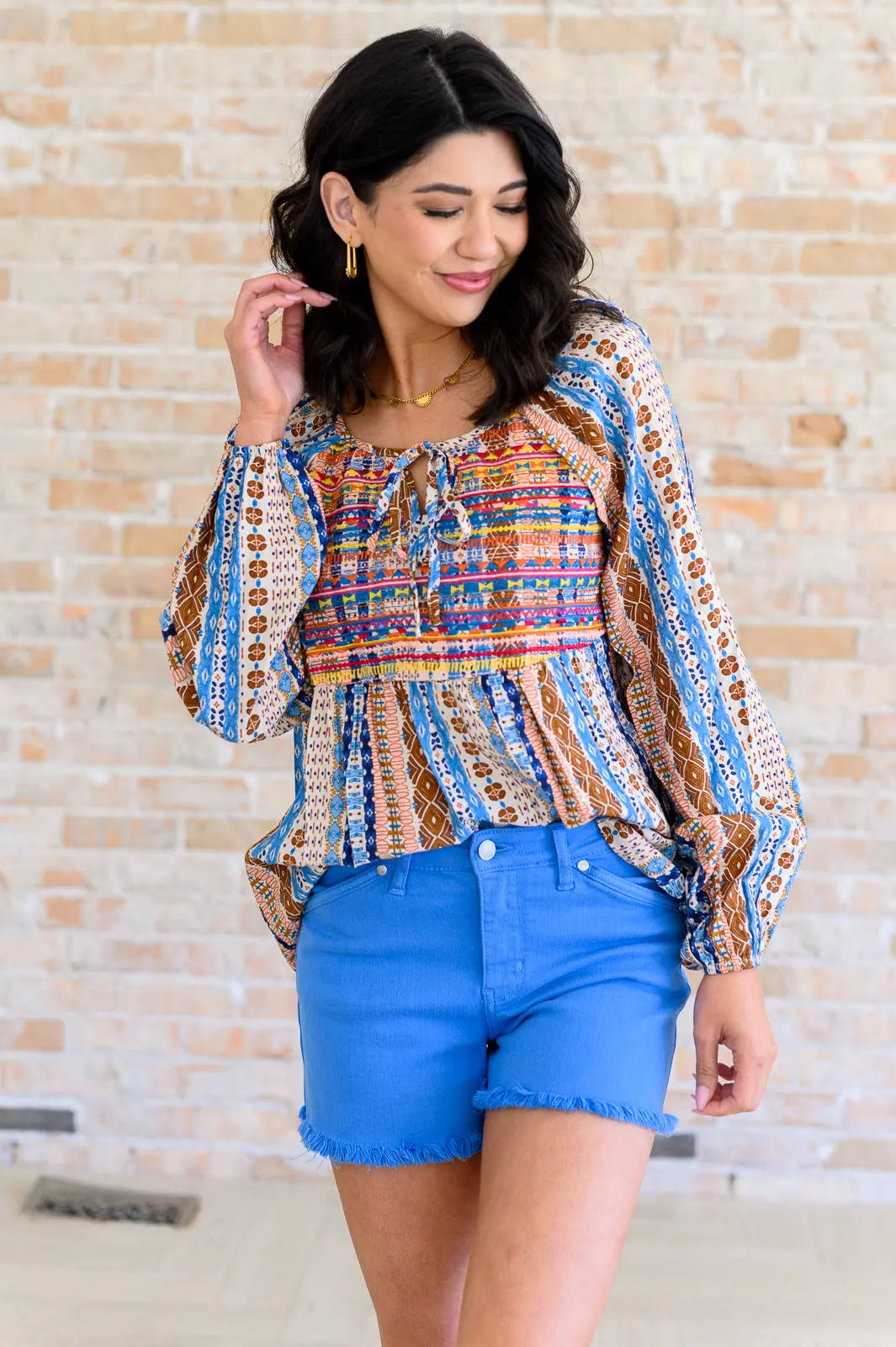 Open Sky Boho Tunic in Navy Mauve Ave Shops