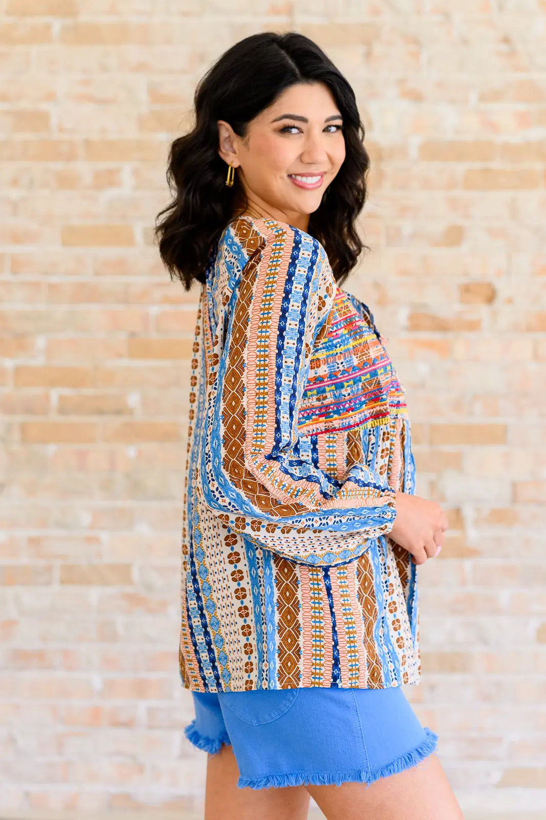 Open Sky Boho Tunic in Navy Mauve Ave Shops